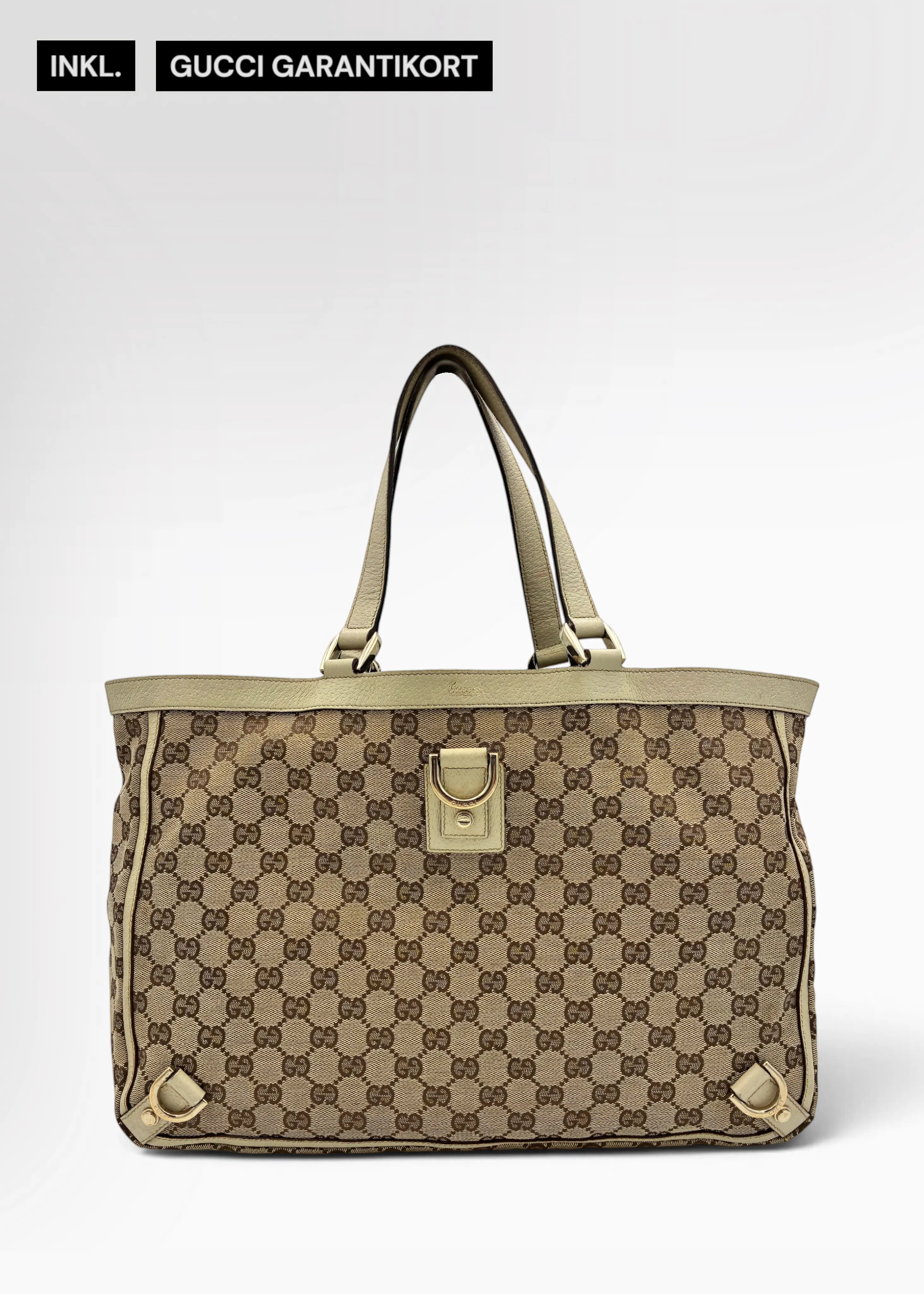 Preloved | Gucci GG Monogram Totebag Håndtaske i Beige Canvas Gucci