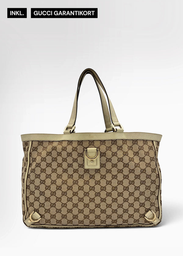 Preloved | Gucci GG Monogram Totebag Håndtaske i Beige Canvas Gucci