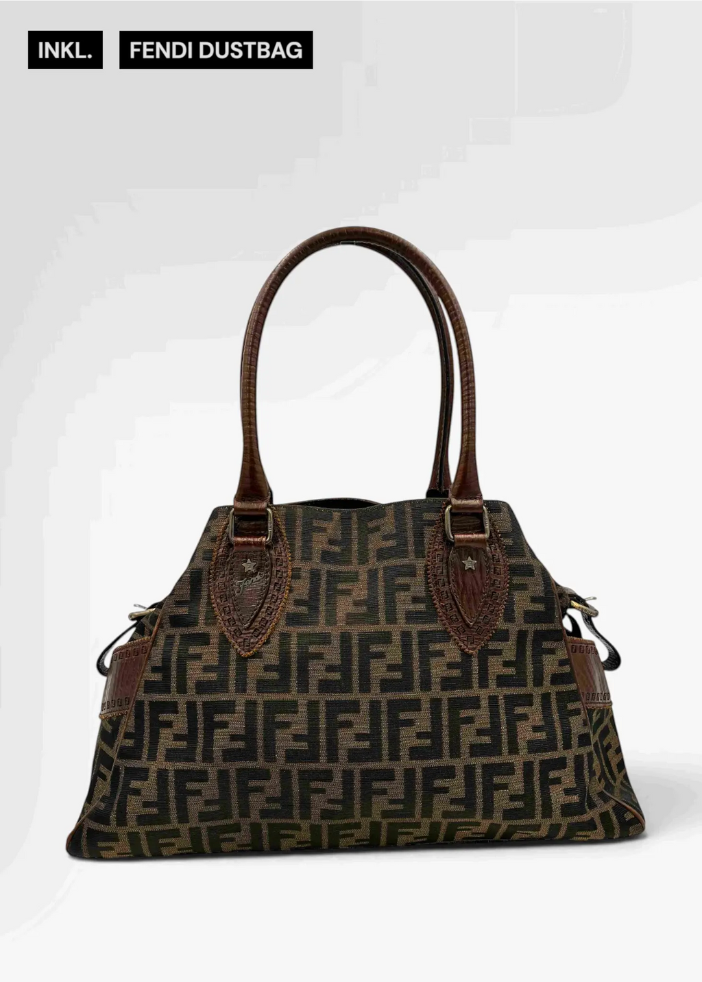 Preloved | Fendi Zucca Monogram Håndtaske i Brun Canvas Fendi