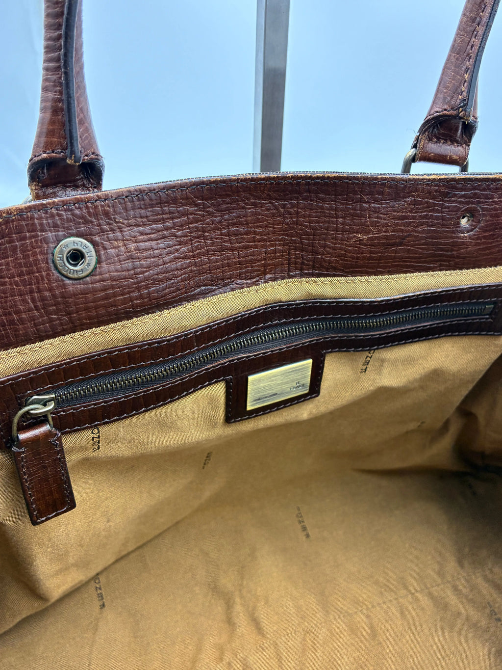 Preloved | Fendi Zucca Monogram Håndtaske i Brun Canvas Fendi