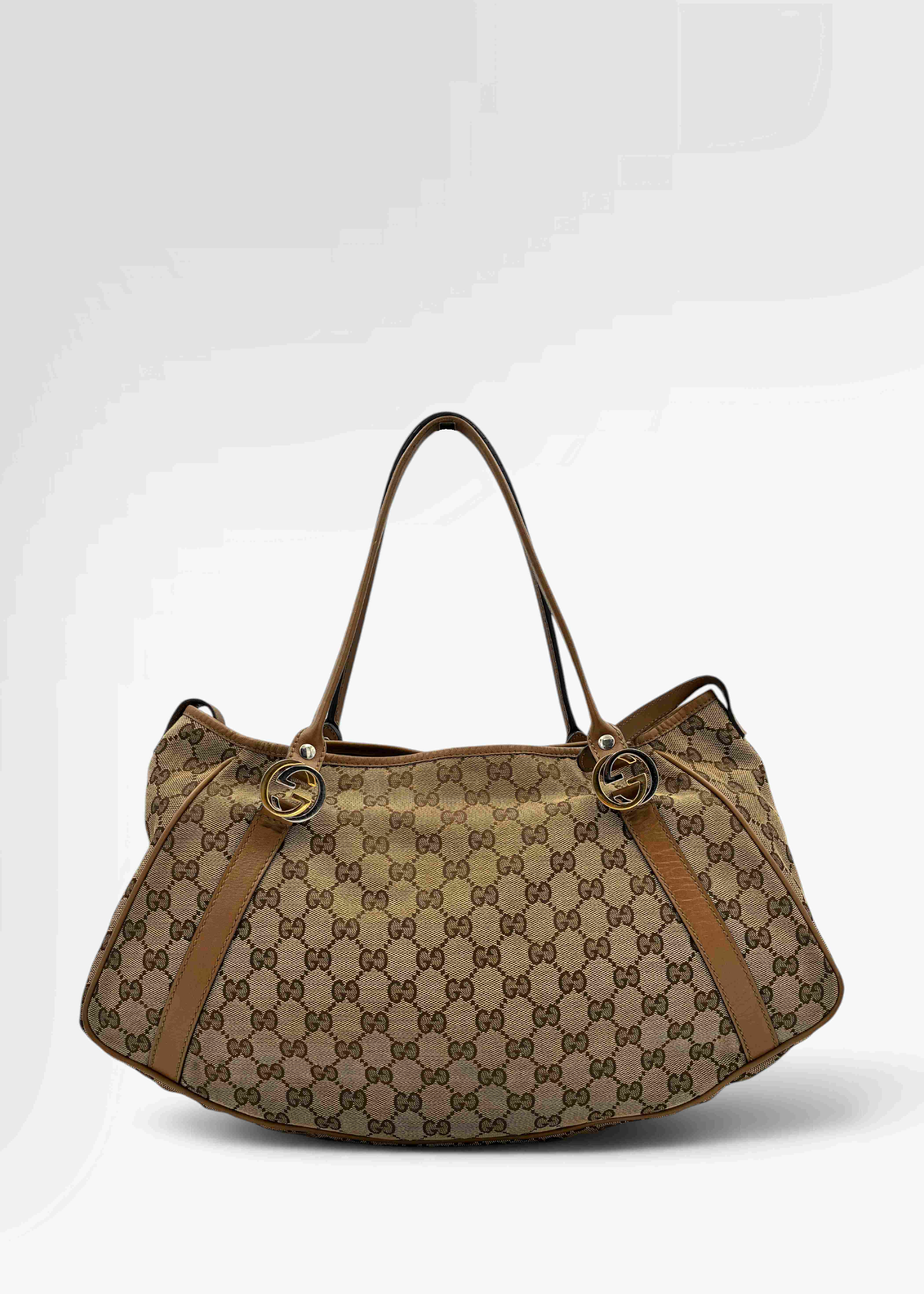 Preloved | Gucci GG Monogram Skuldertaske i Brun Canvas Gucci