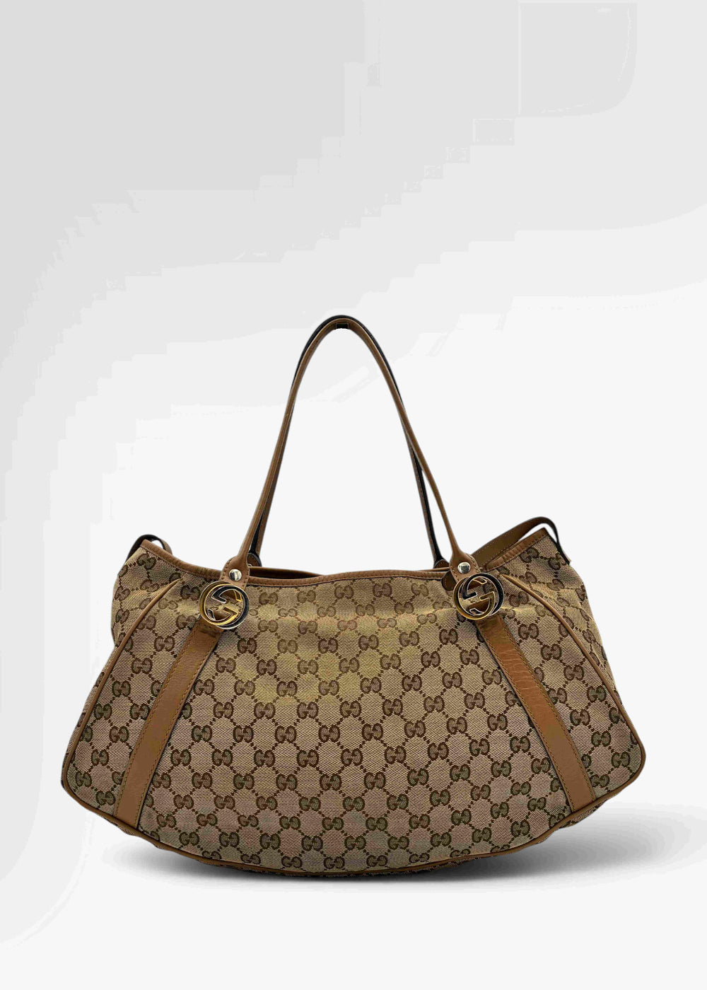 Preloved | Gucci GG Monogram Skuldertaske i Brun Canvas Gucci