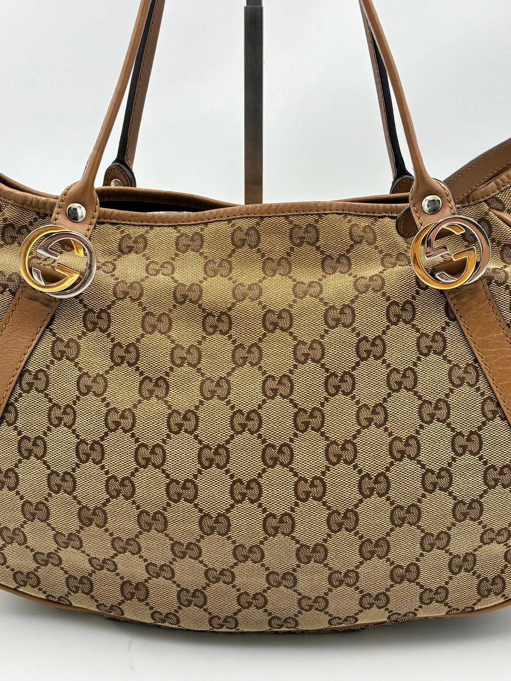 Preloved | Gucci GG Monogram Skuldertaske i Brun Canvas Gucci