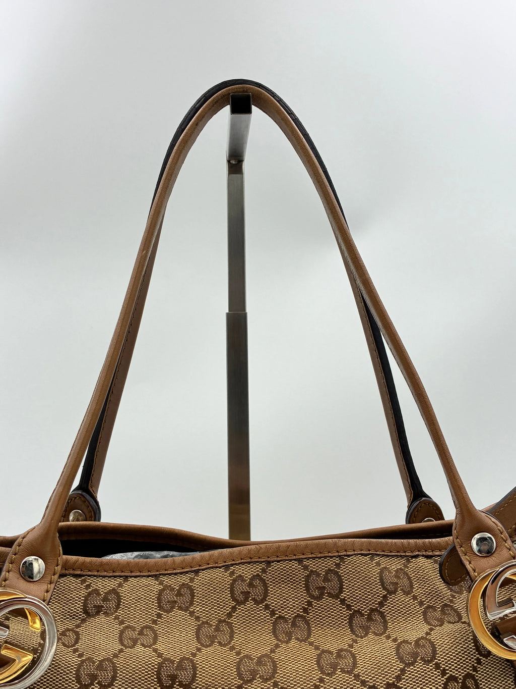 Preloved | Gucci GG Monogram Skuldertaske i Brun Canvas Gucci