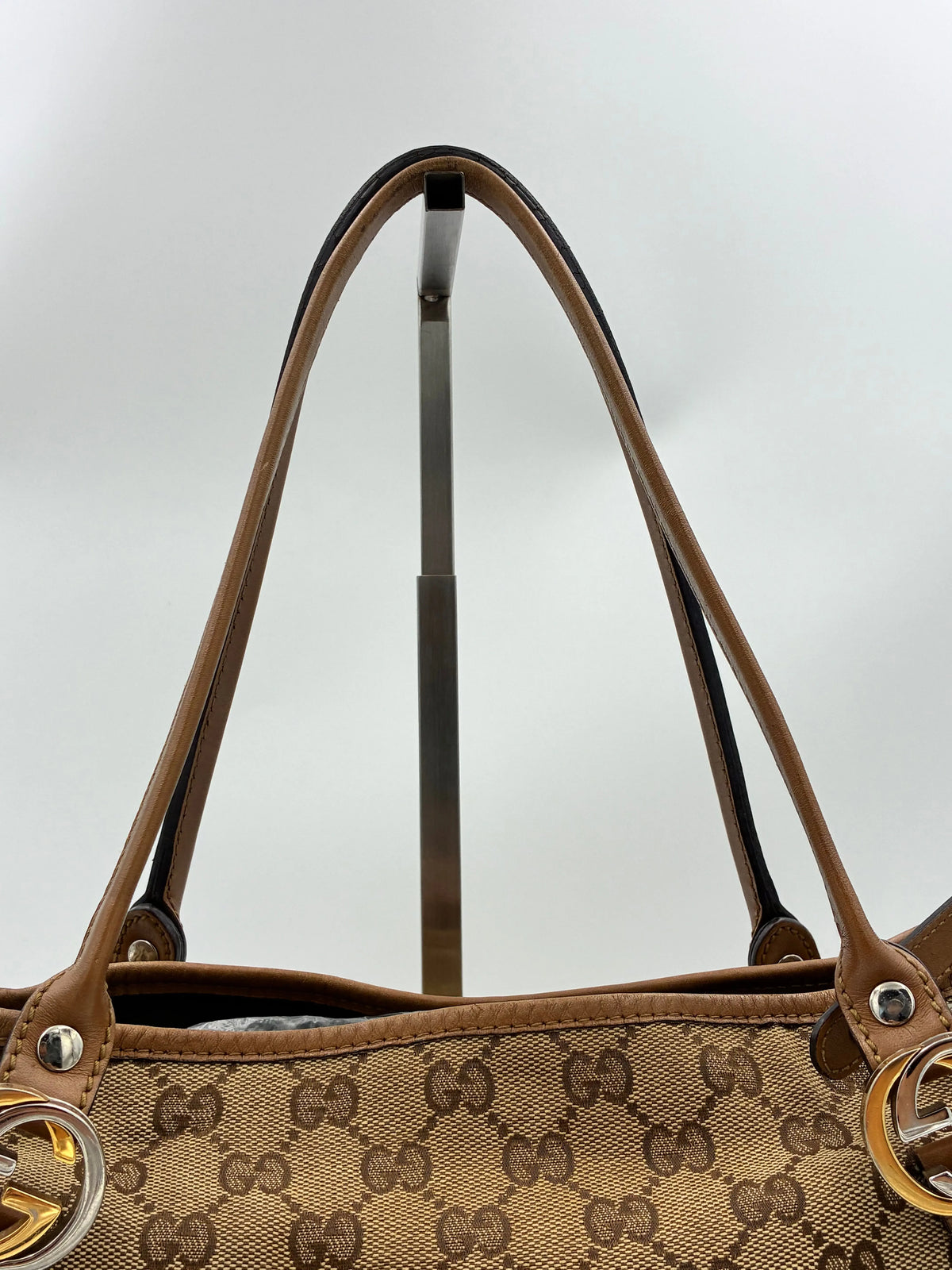 Preloved | Gucci GG Monogram Skuldertaske i Brun Canvas Gucci