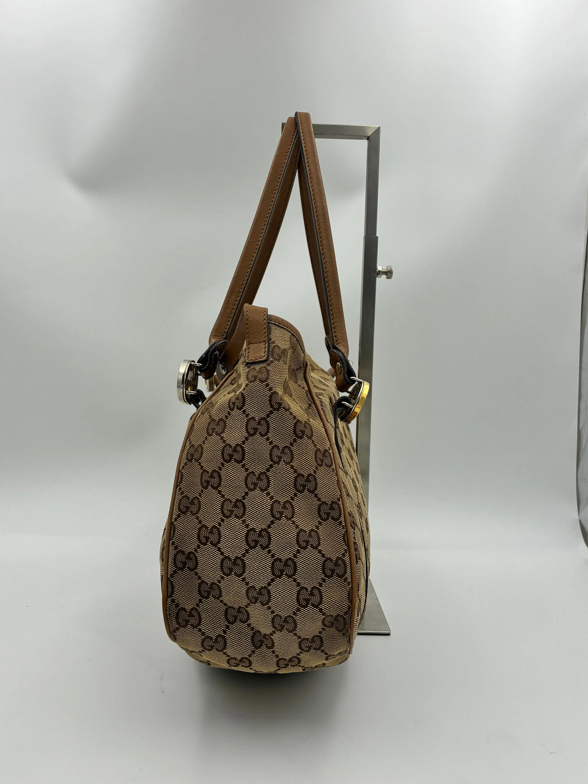 Preloved | Gucci GG Monogram Skuldertaske i Brun Canvas Gucci