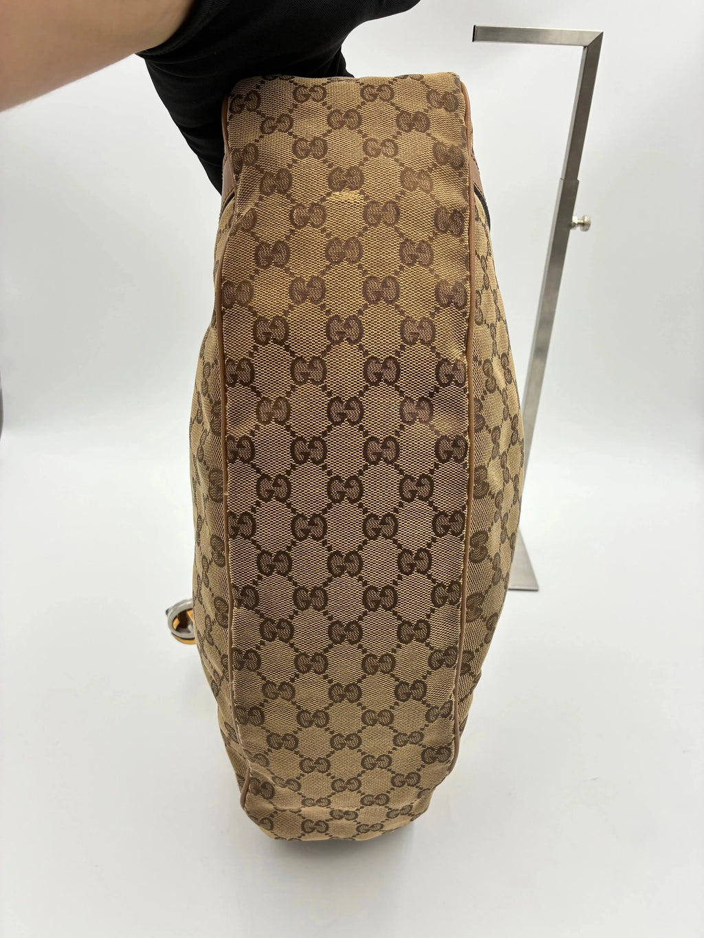 Preloved | Gucci GG Monogram Skuldertaske i Brun Canvas Gucci