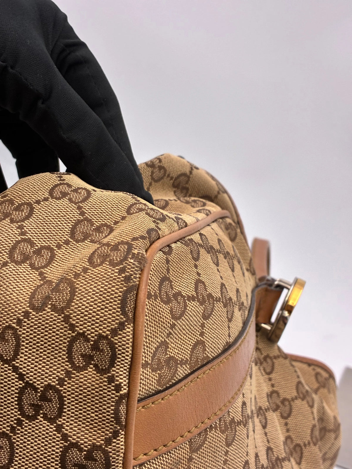 Preloved | Gucci GG Monogram Skuldertaske i Brun Canvas Gucci