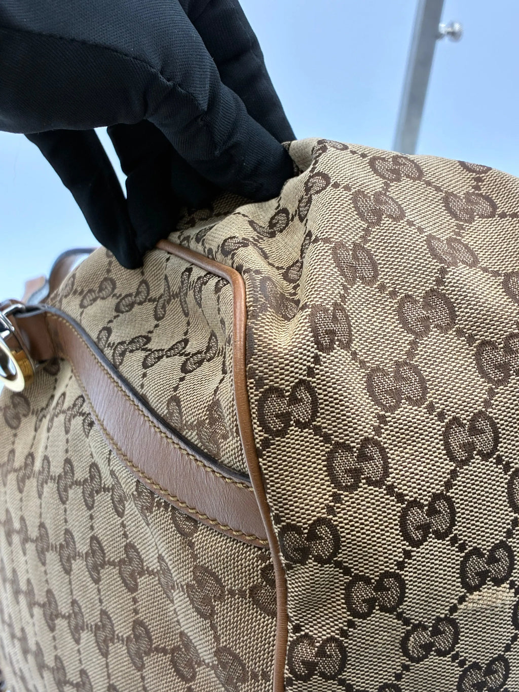 Preloved | Gucci GG Monogram Skuldertaske i Brun Canvas Gucci