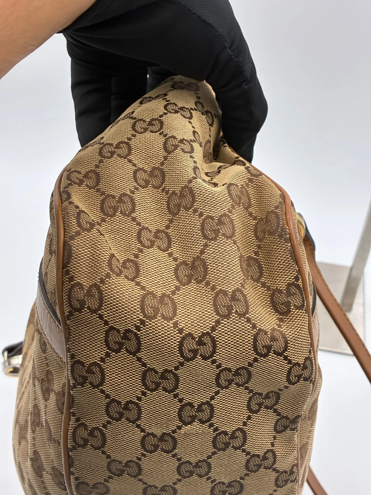 Preloved | Gucci GG Monogram Skuldertaske i Brun Canvas Gucci