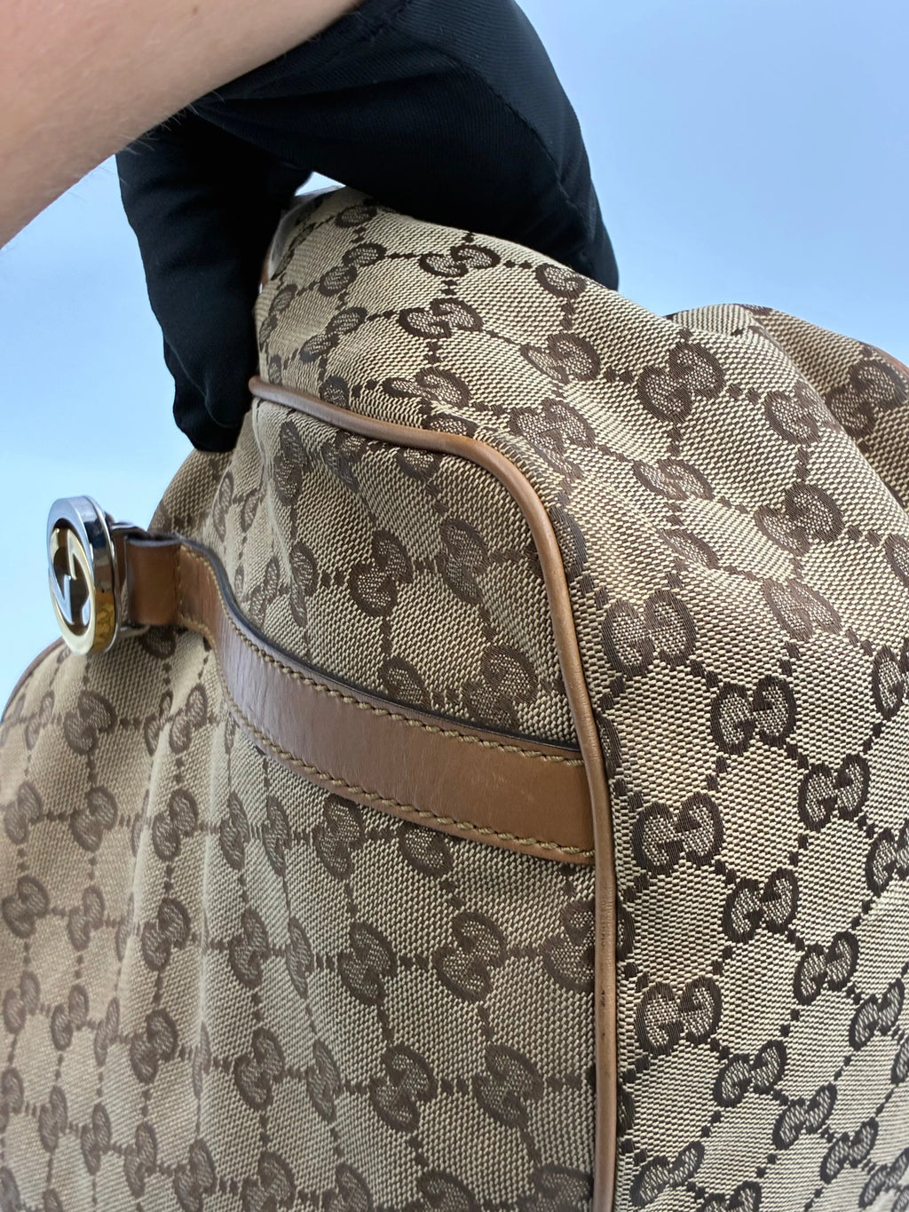 Preloved | Gucci GG Monogram Skuldertaske i Brun Canvas Gucci