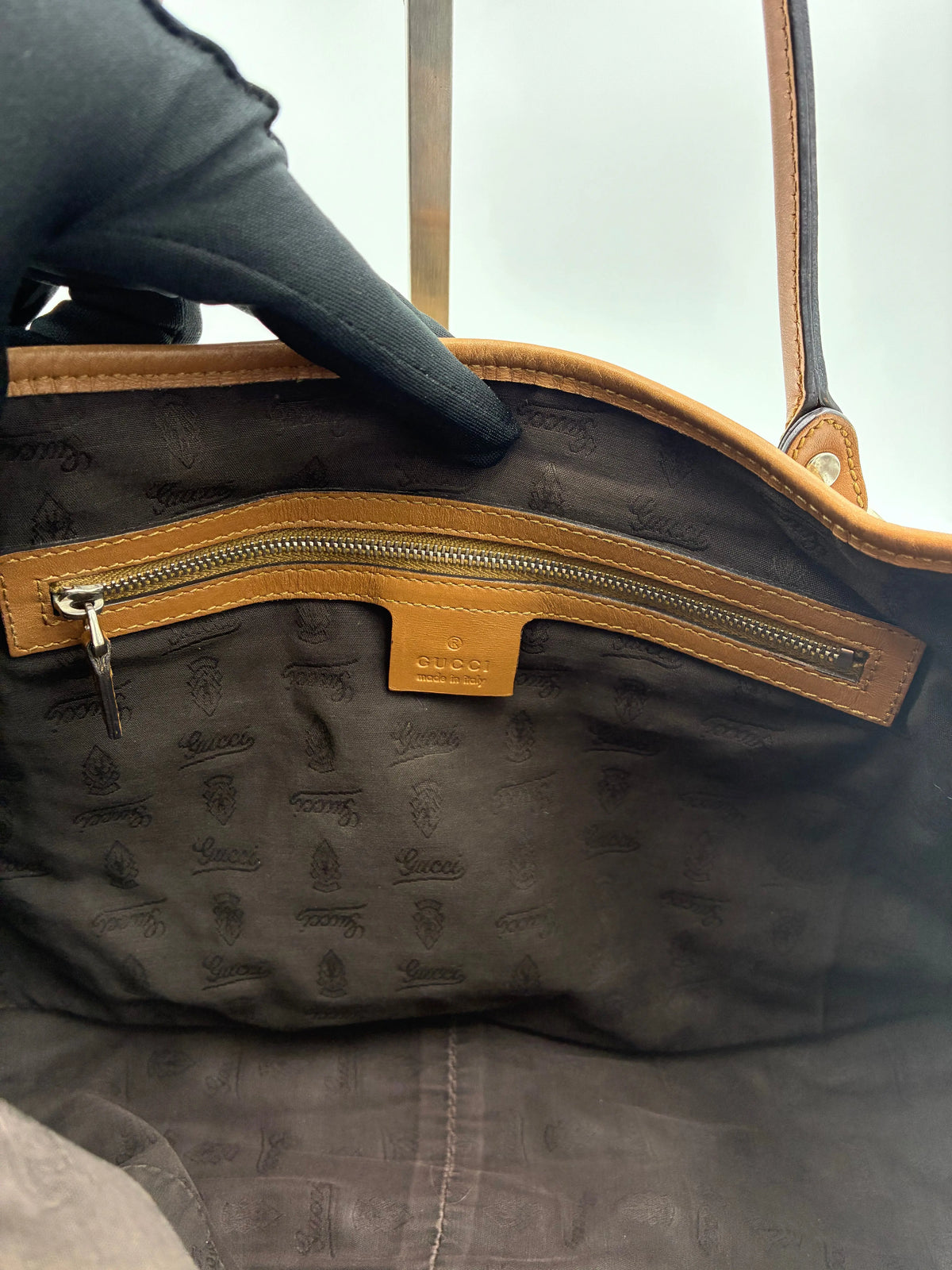 Preloved | Gucci GG Monogram Skuldertaske i Brun Canvas Gucci