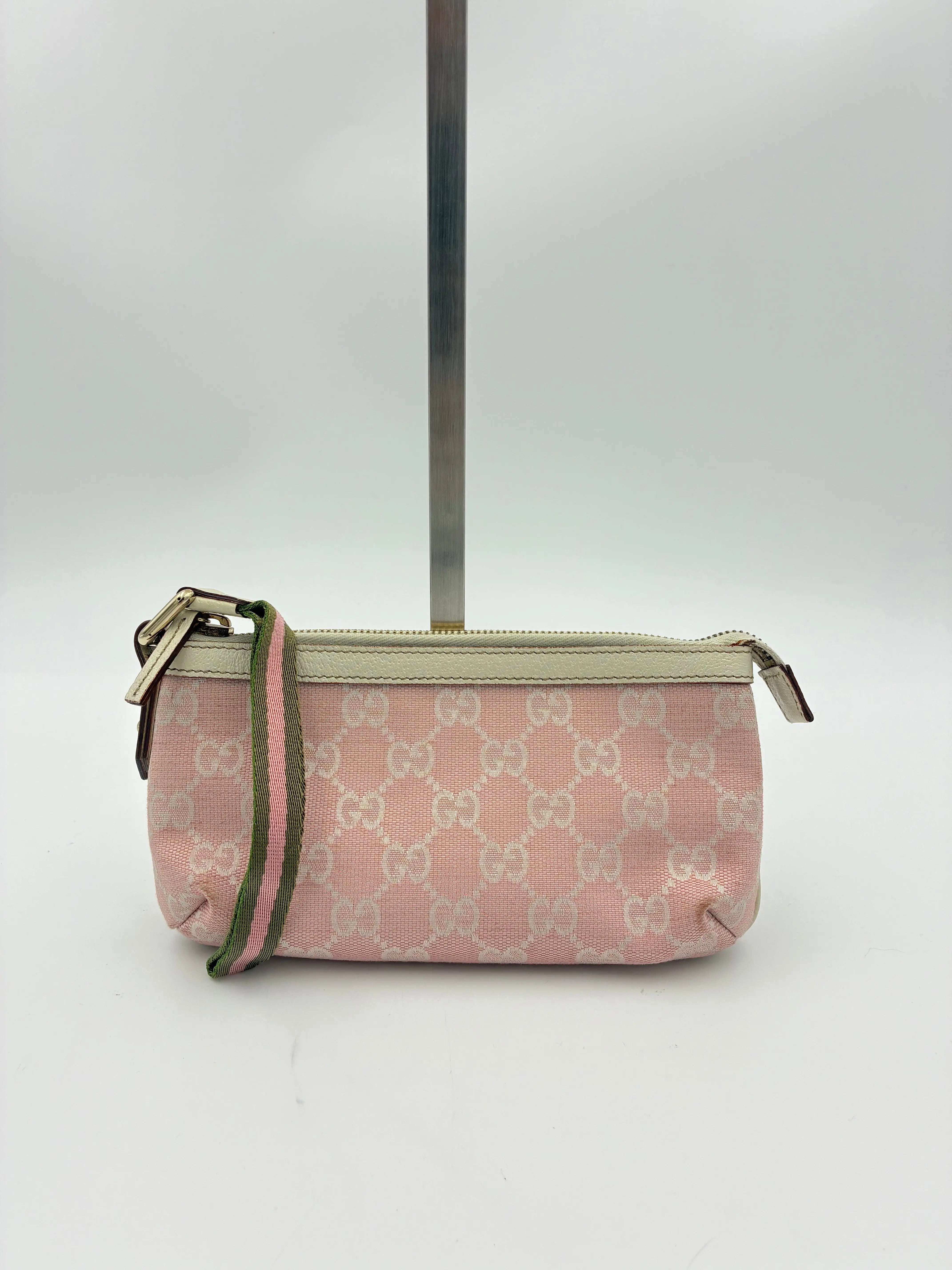 Preloved | Gucci GG Monogram Håndtaske i Lyserød Canvas Gucci