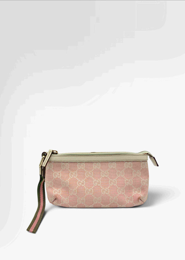 Preloved | Gucci GG Monogram Håndtaske i Lyserød Canvas Gucci