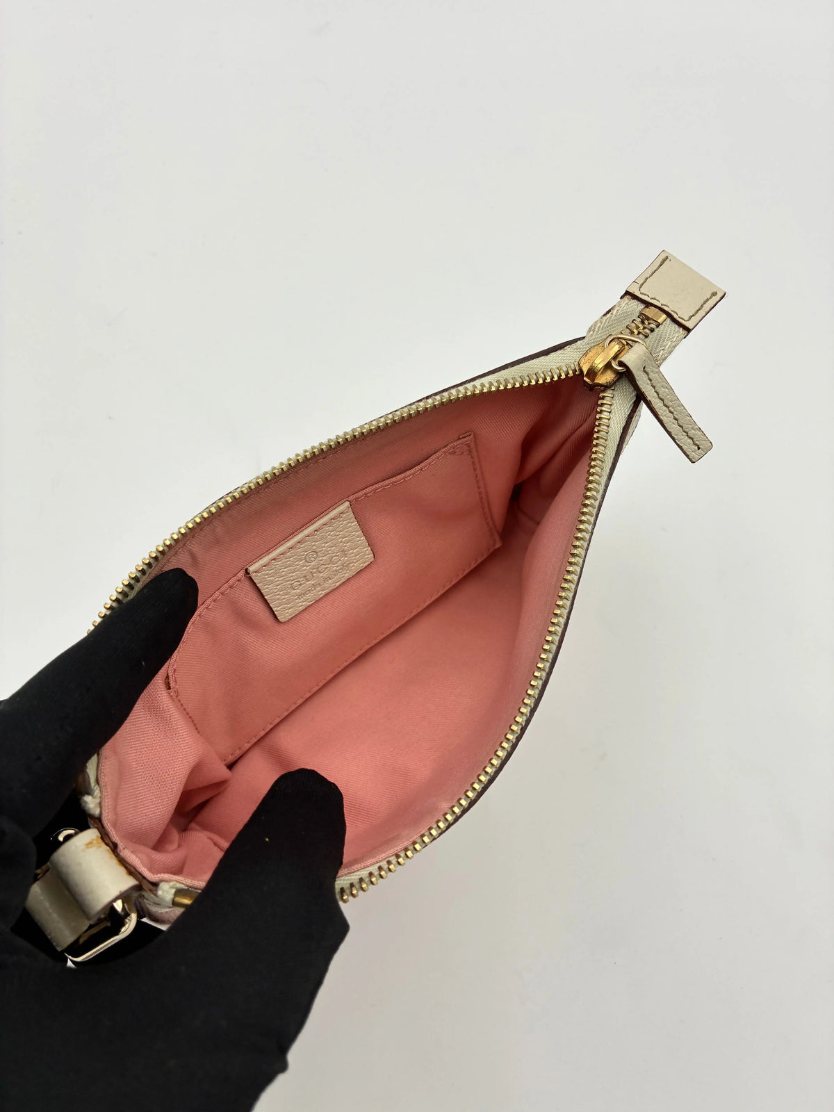 Preloved | Gucci GG Monogram Håndtaske i Lyserød Canvas Gucci
