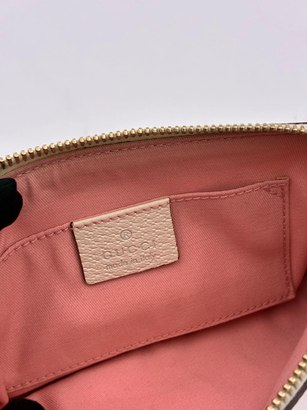 Preloved | Gucci GG Monogram Håndtaske i Lyserød Canvas Gucci