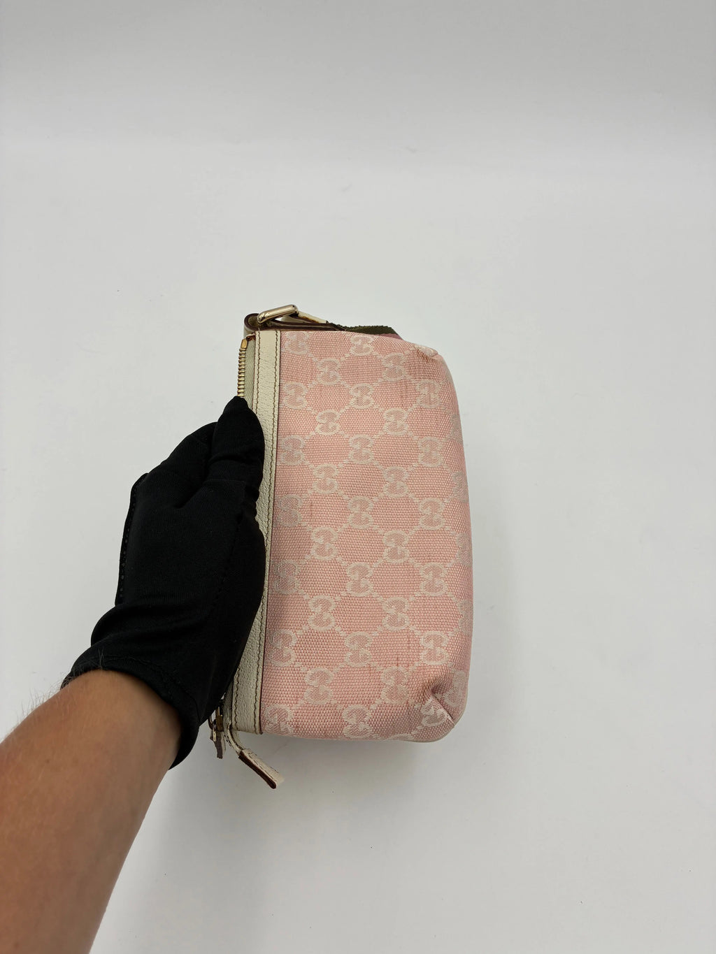 Preloved | Gucci GG Monogram Håndtaske i Lyserød Canvas Gucci