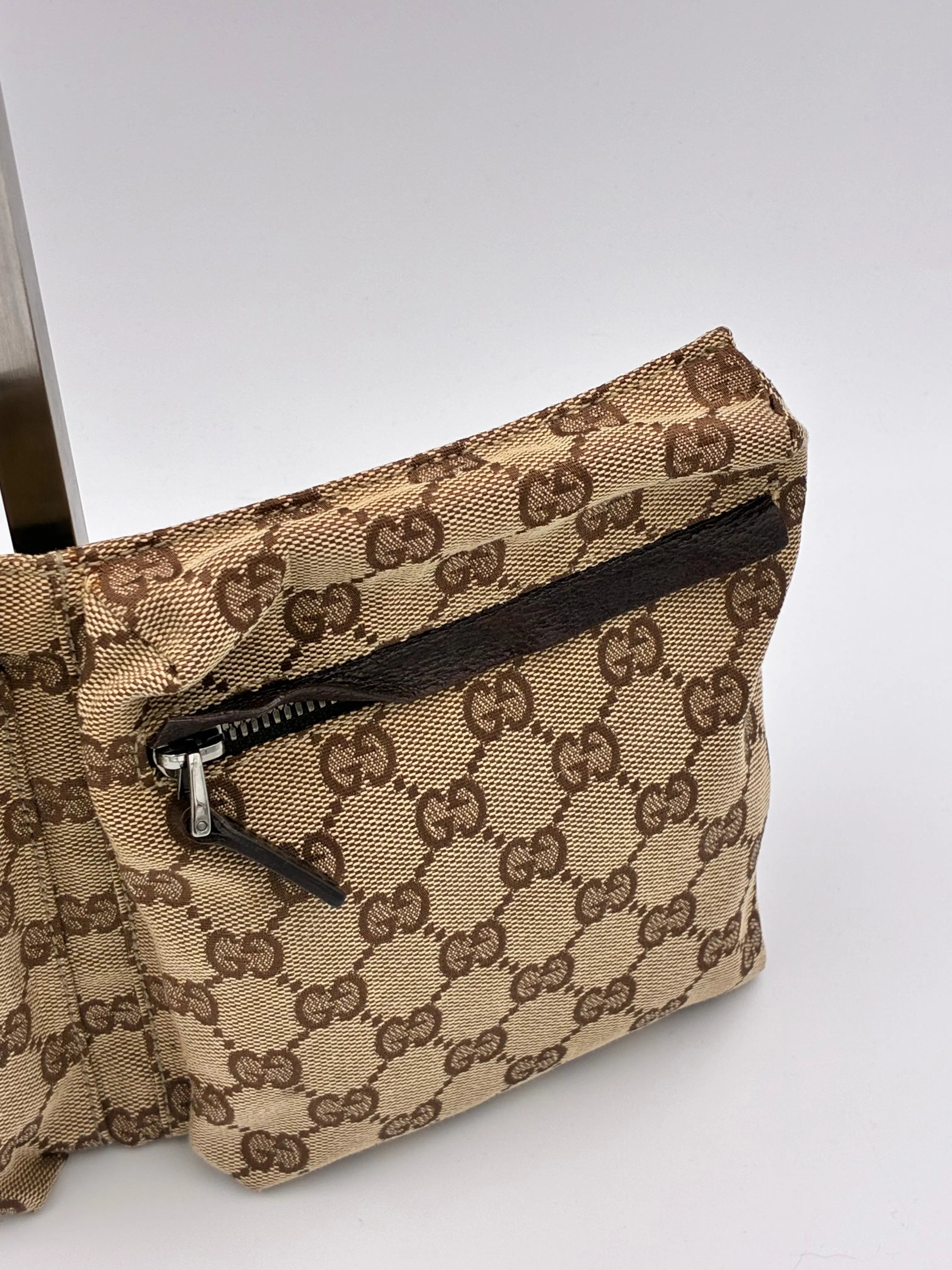 Preloved | Gucci GG Monogram Bæltetaske i Brun Canvas Gucci