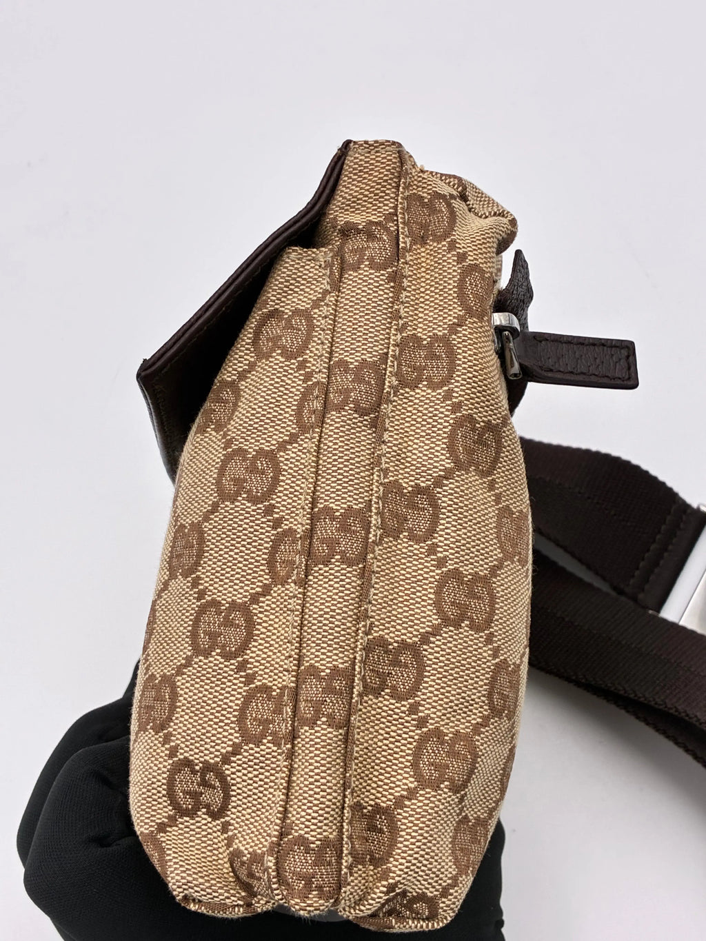Preloved | Gucci GG Monogram Bæltetaske i Brun Canvas Gucci