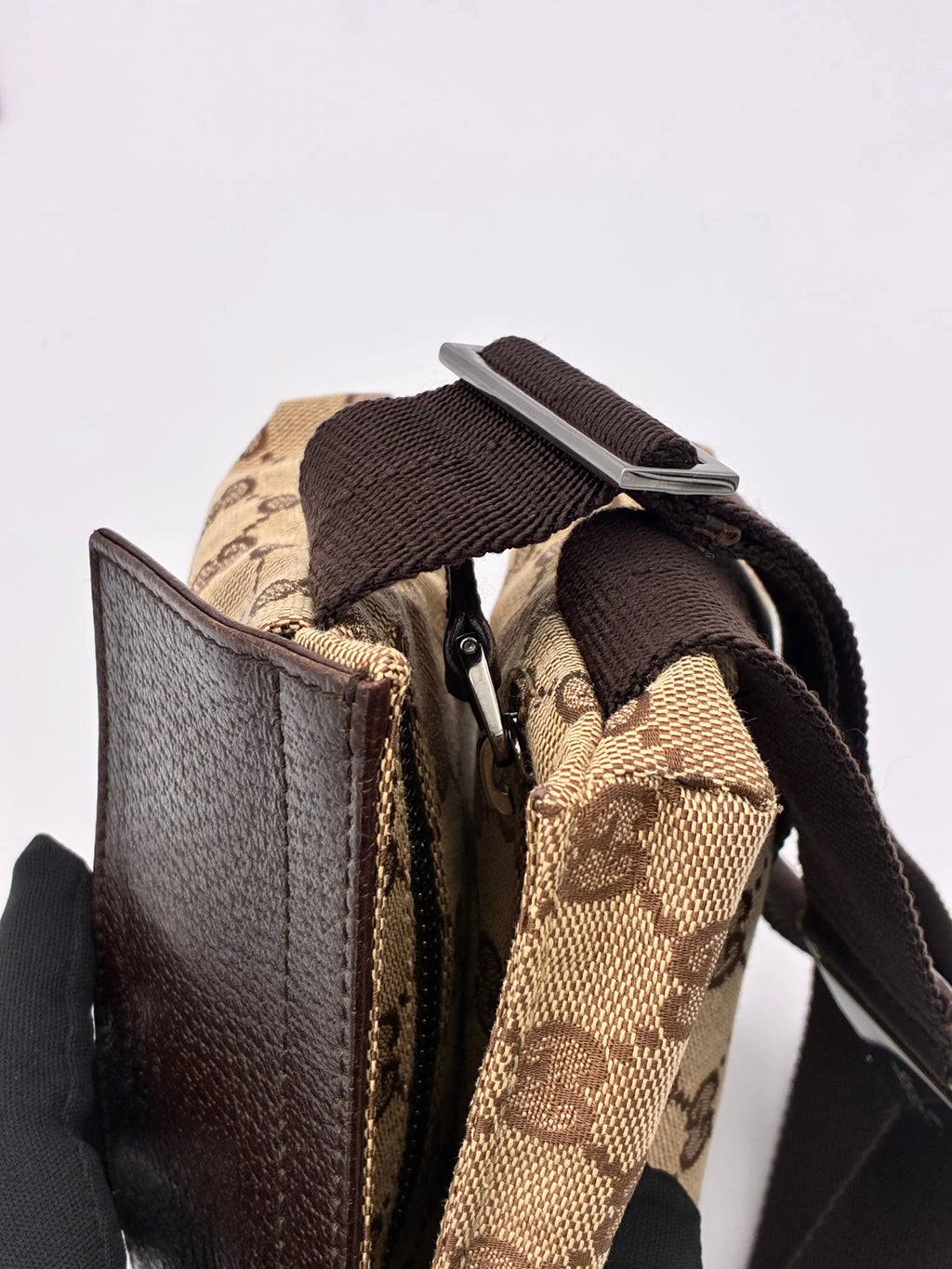 Preloved | Gucci GG Monogram Bæltetaske i Brun Canvas Gucci