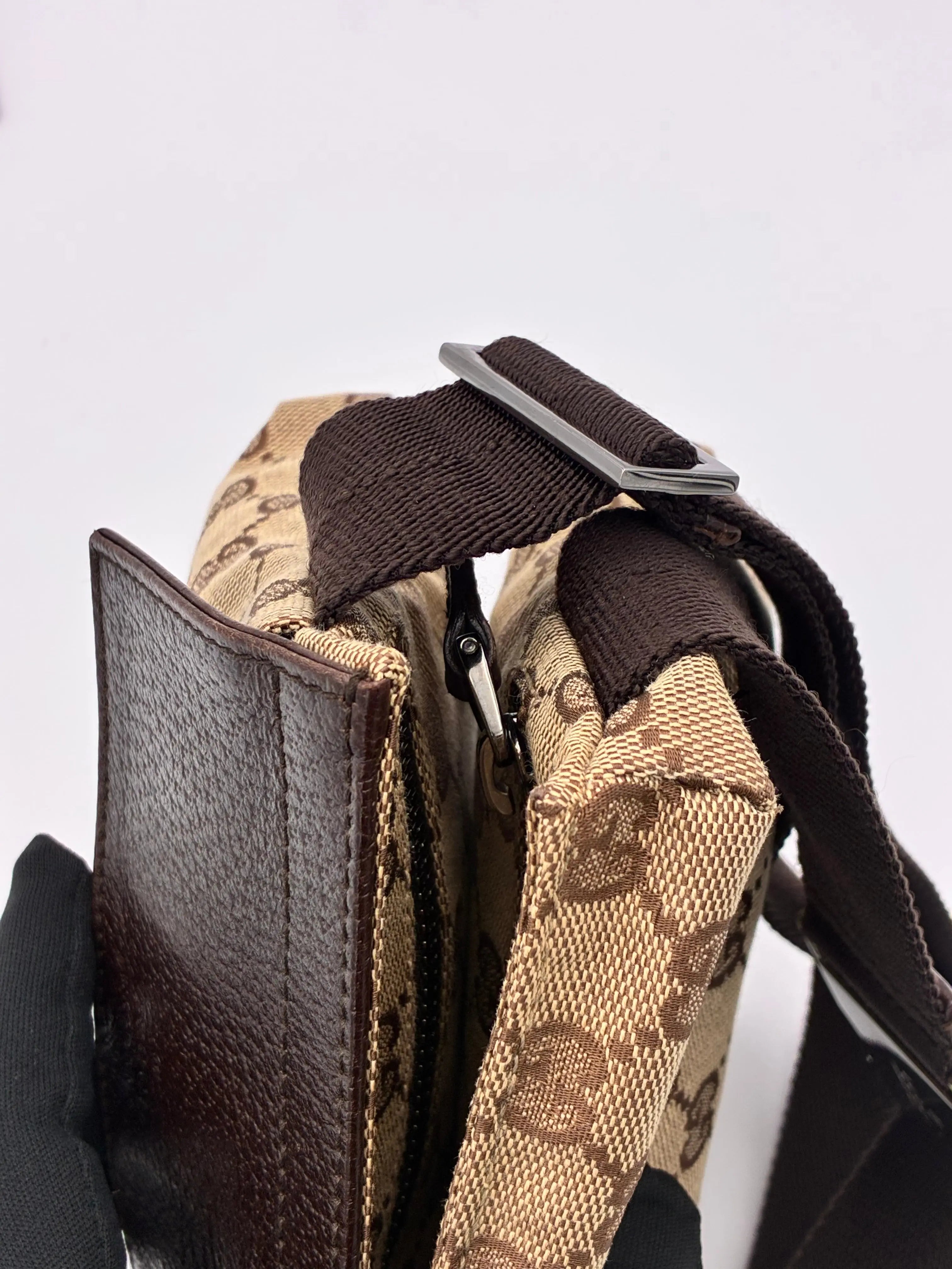 Preloved | Gucci GG Monogram Bæltetaske i Brun Canvas Gucci