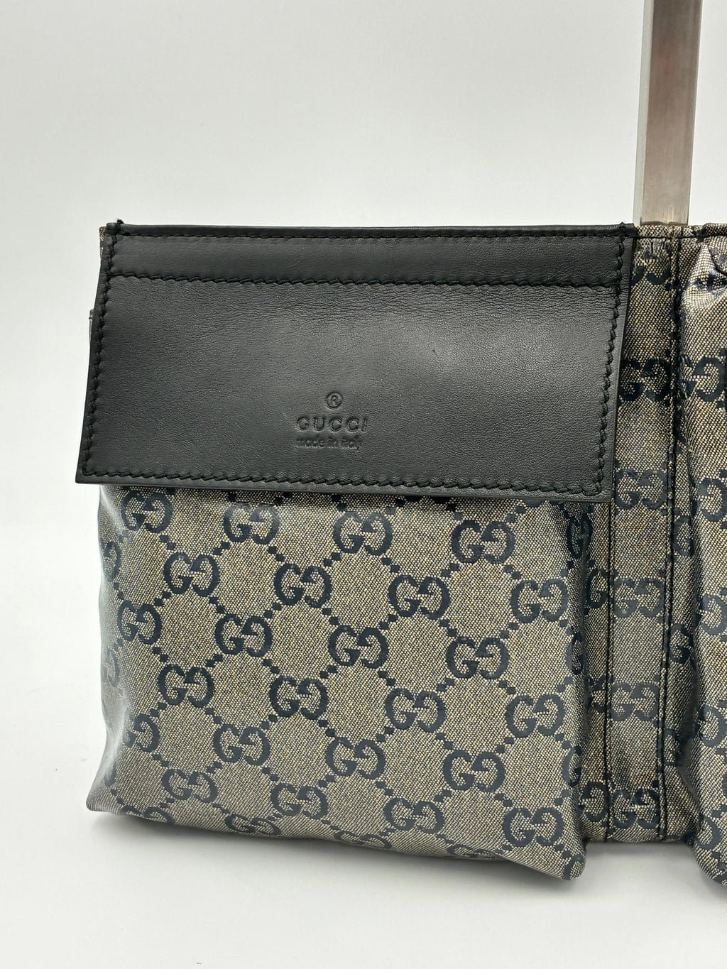 Preloved | Gucci GG Supreme Monogram Bæltetaske i Sølv Grå Canvas Gucci