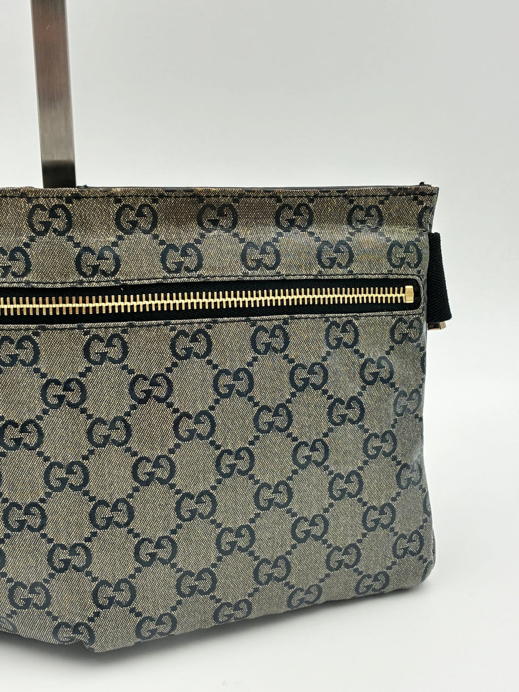 Preloved | Gucci GG Supreme Monogram Bæltetaske i Sølv Grå Canvas Gucci