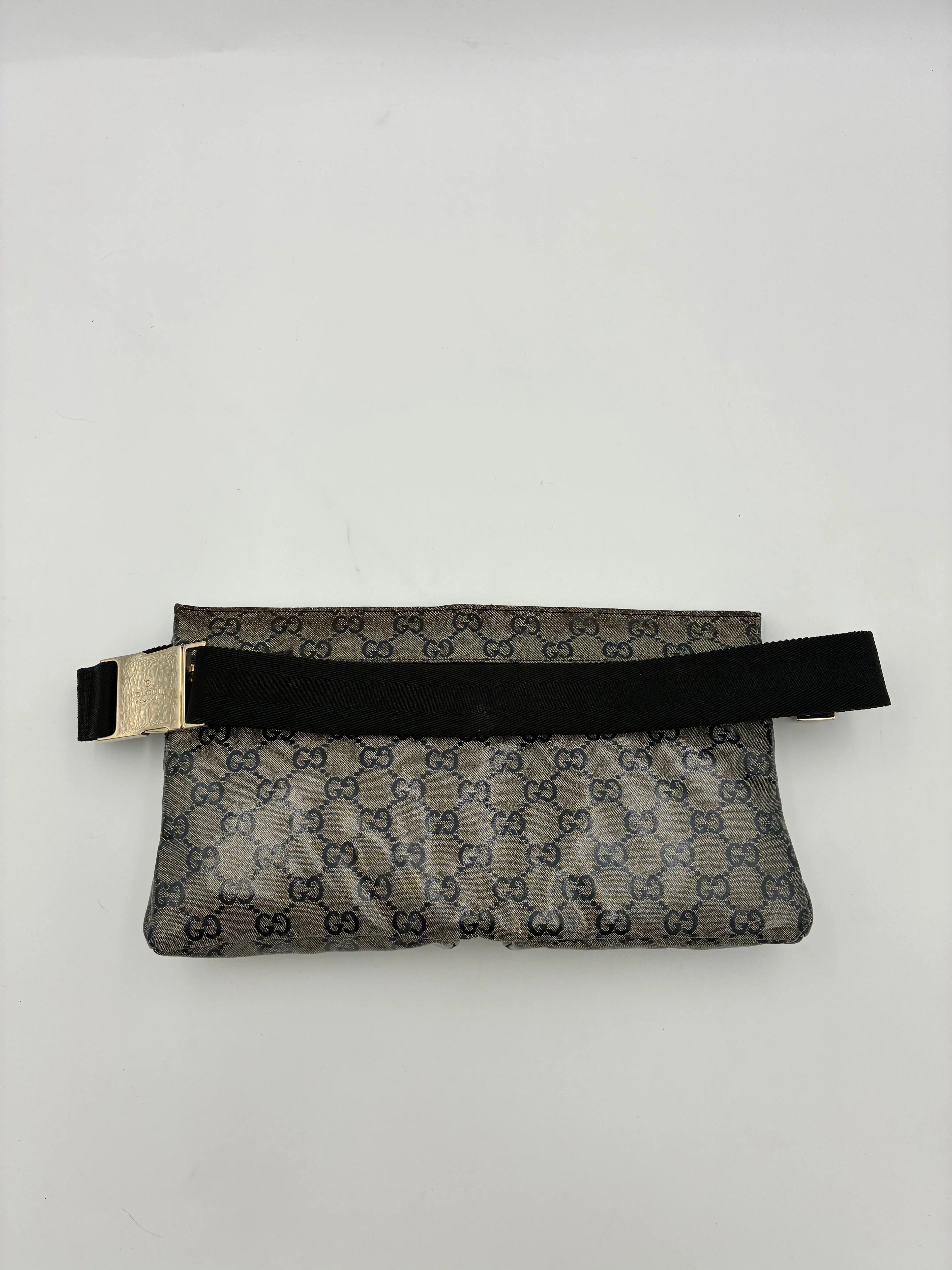 Preloved | Gucci GG Supreme Monogram Bæltetaske i Sølv Grå Canvas Gucci