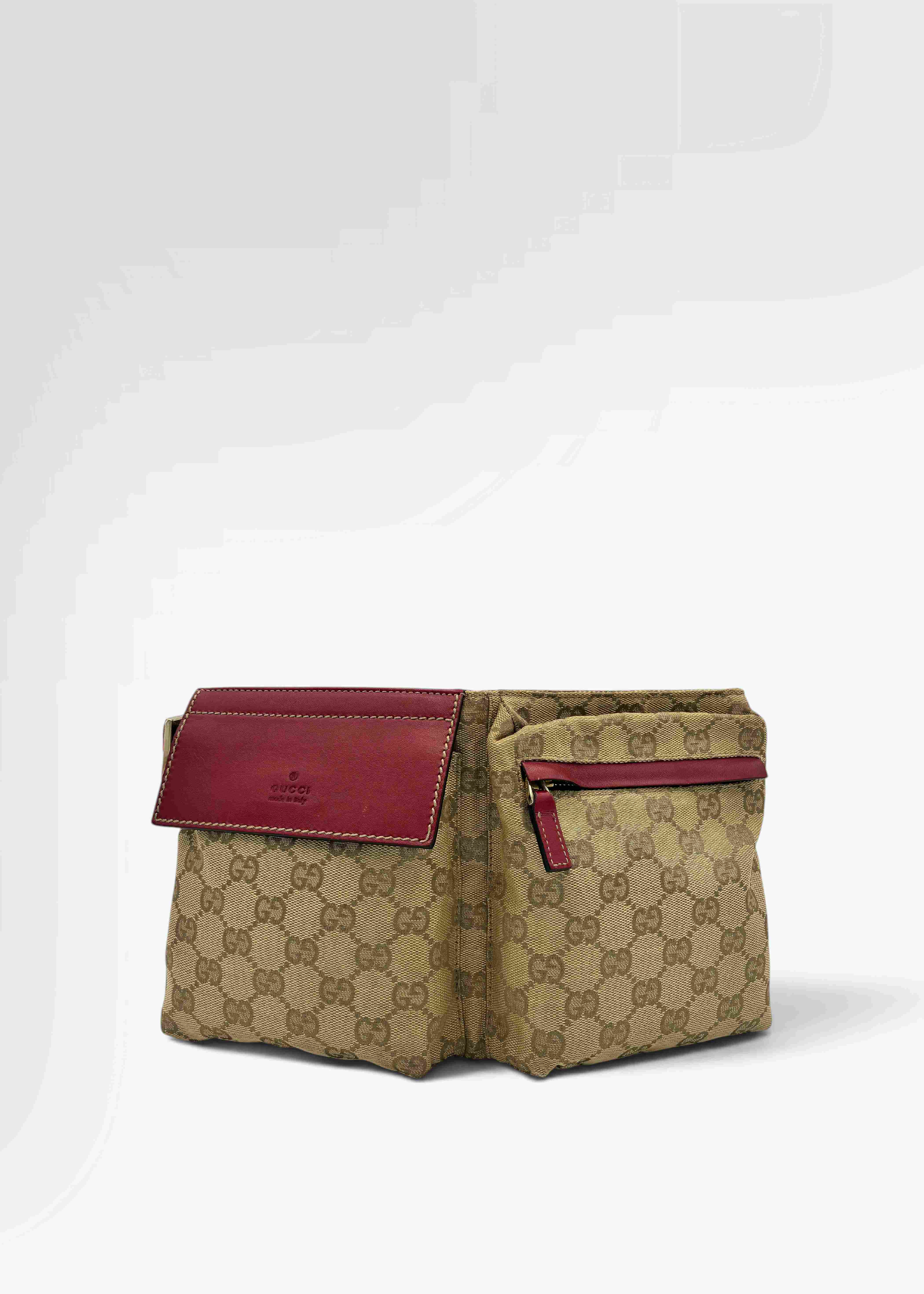 Preloved | Gucci GG Monogram Bæltetaske i Bordeaux Canvas Gucci