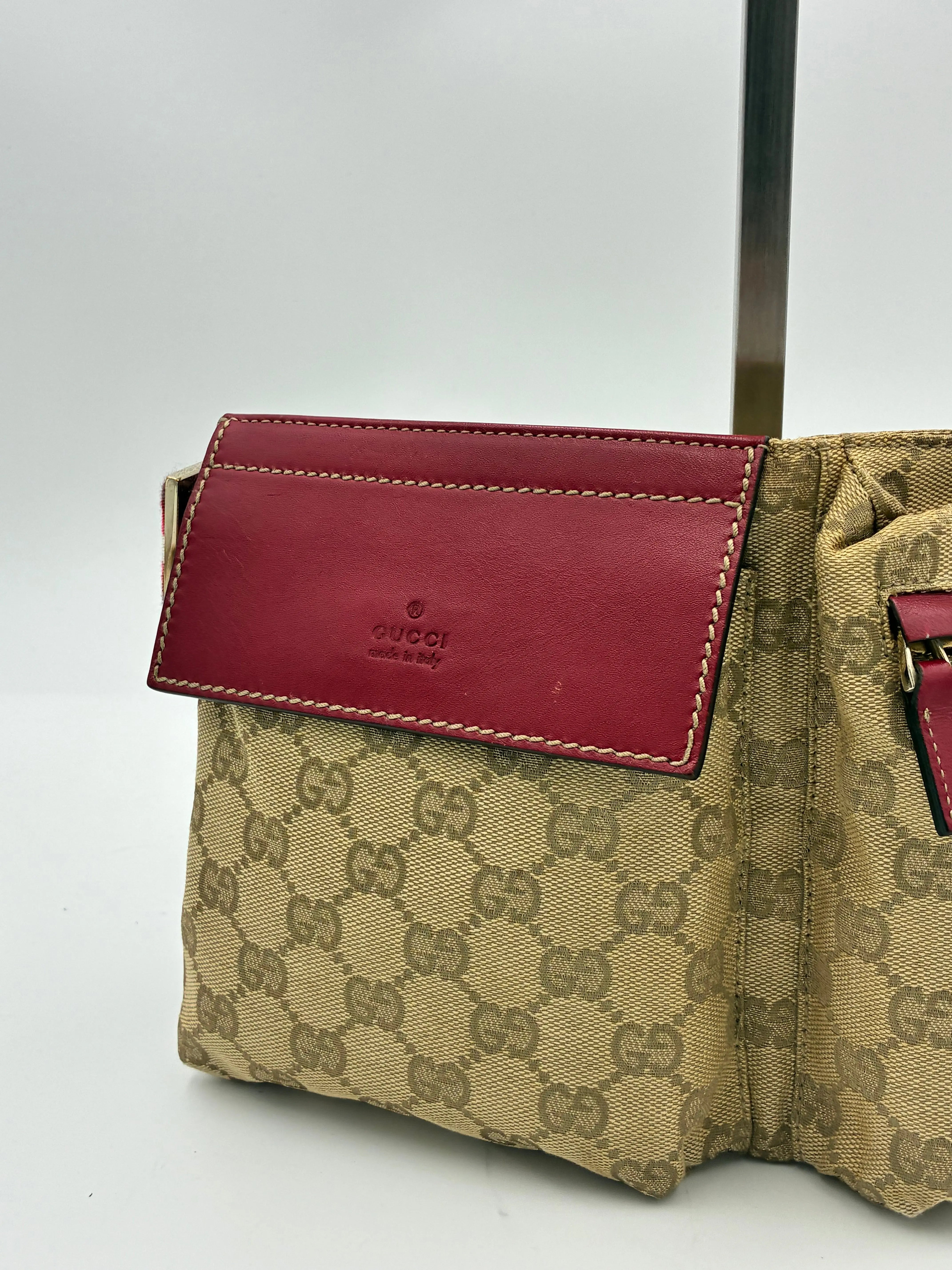 Preloved | Gucci GG Monogram Bæltetaske i Bordeaux Canvas Gucci