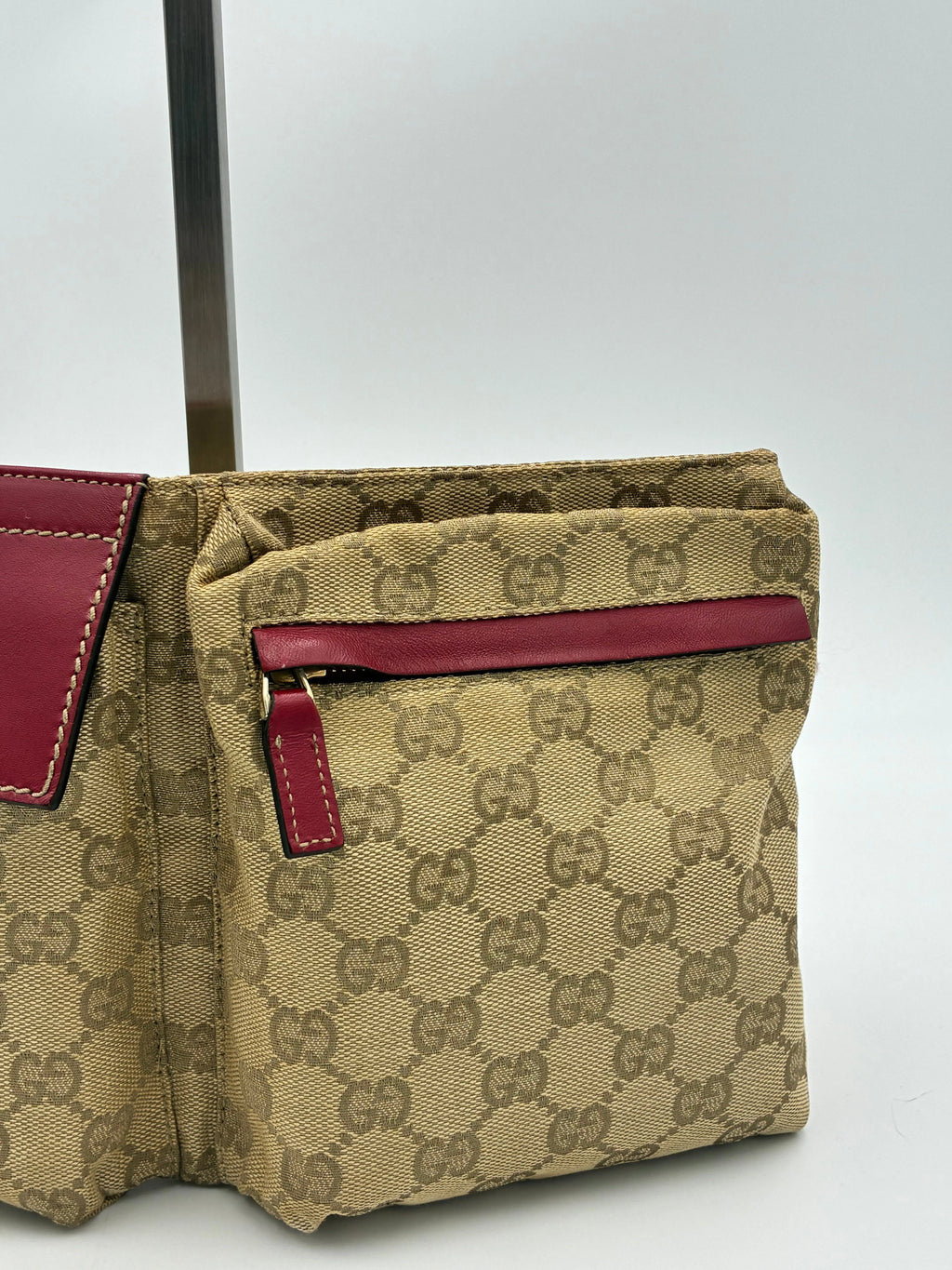Preloved | Gucci GG Monogram Bæltetaske i Bordeaux Canvas Gucci