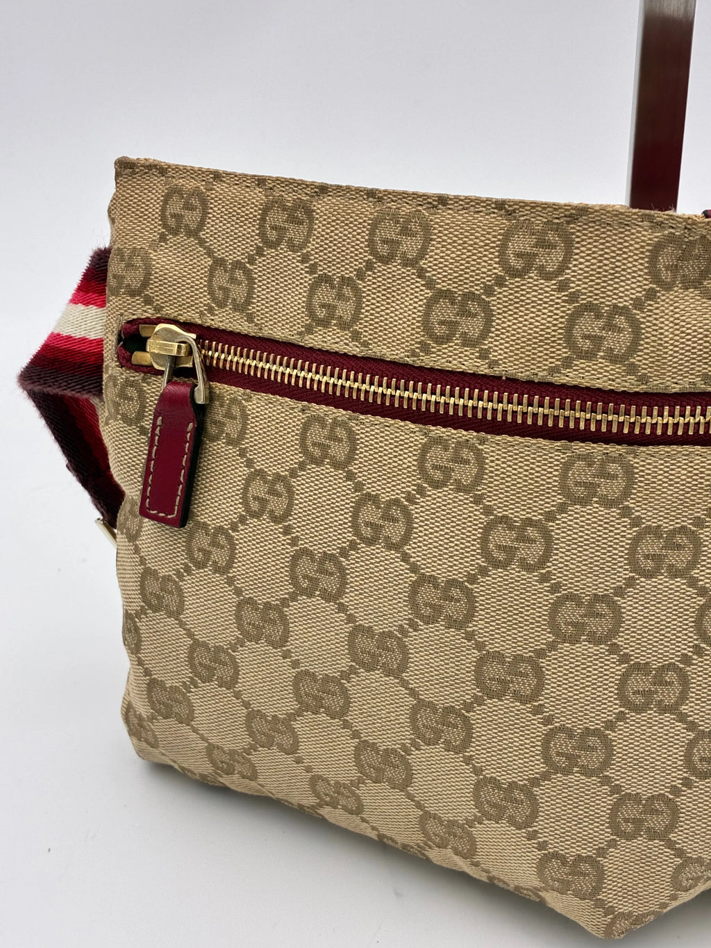 Preloved | Gucci GG Monogram Bæltetaske i Bordeaux Canvas Gucci