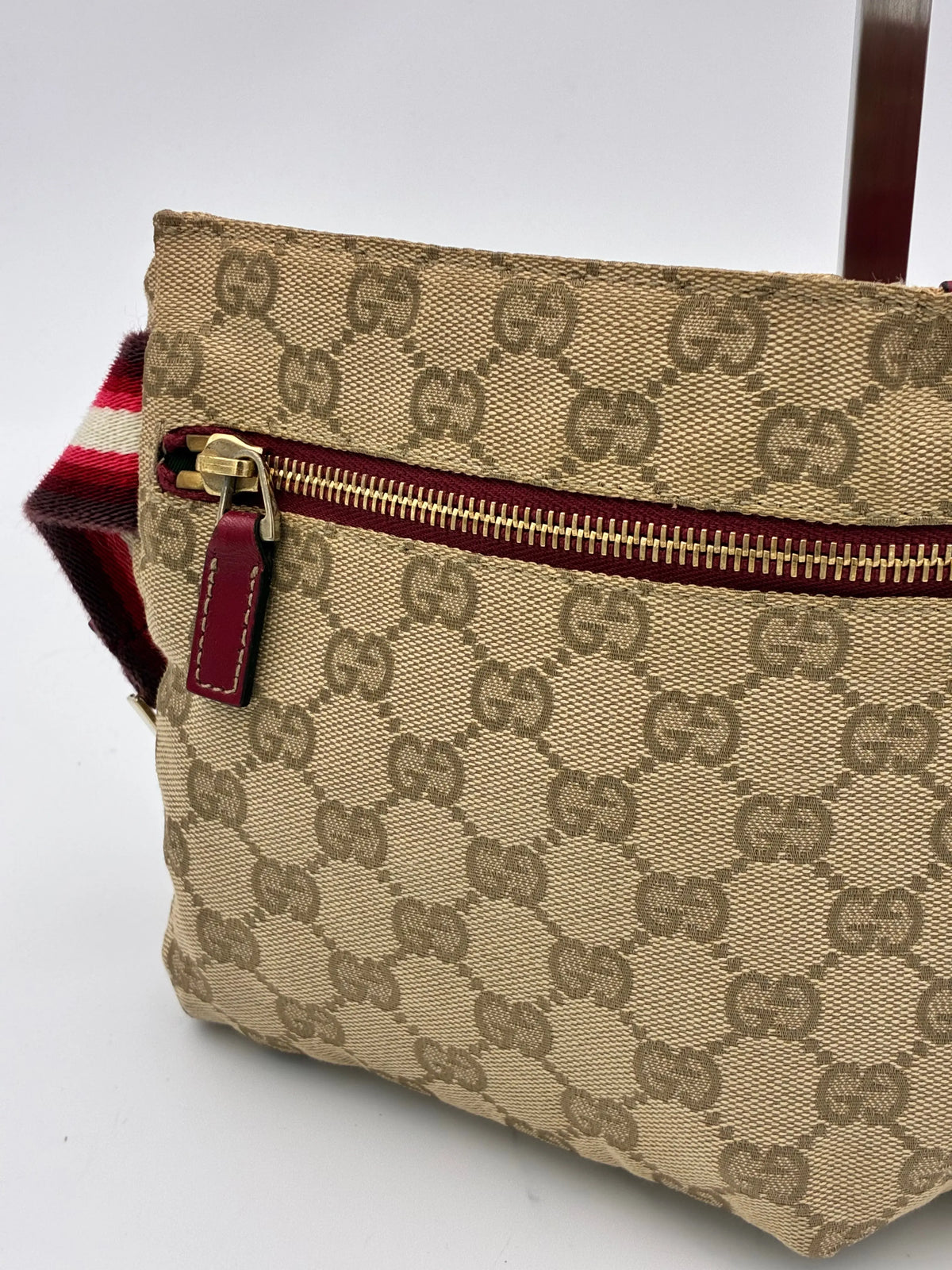 Preloved | Gucci GG Monogram Bæltetaske i Bordeaux Canvas Gucci