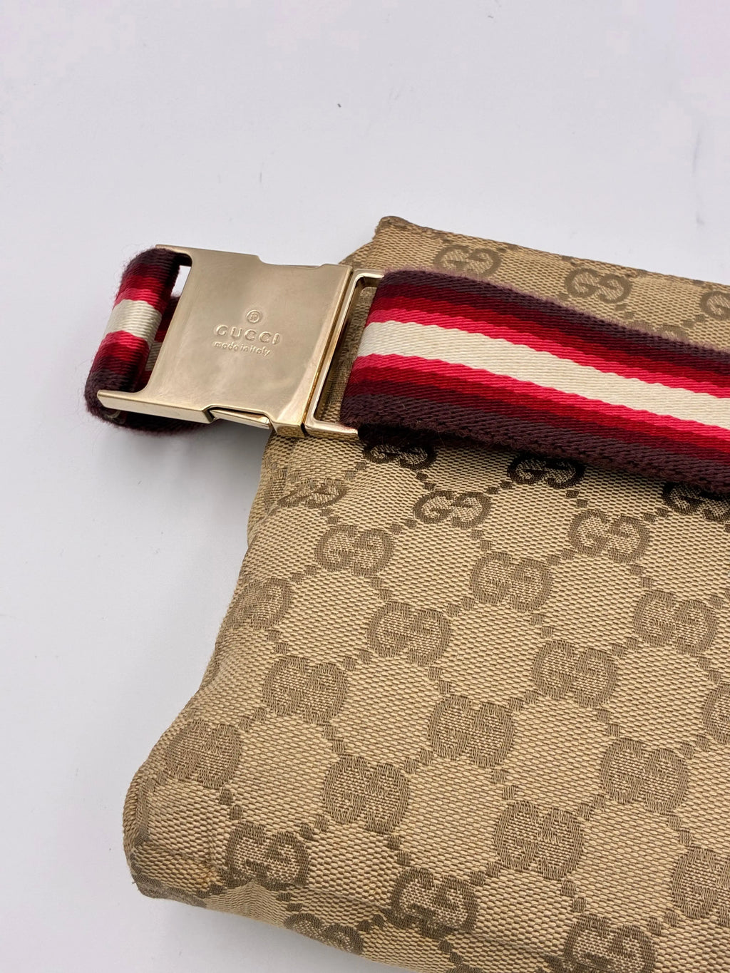 Preloved | Gucci GG Monogram Bæltetaske i Bordeaux Canvas Gucci