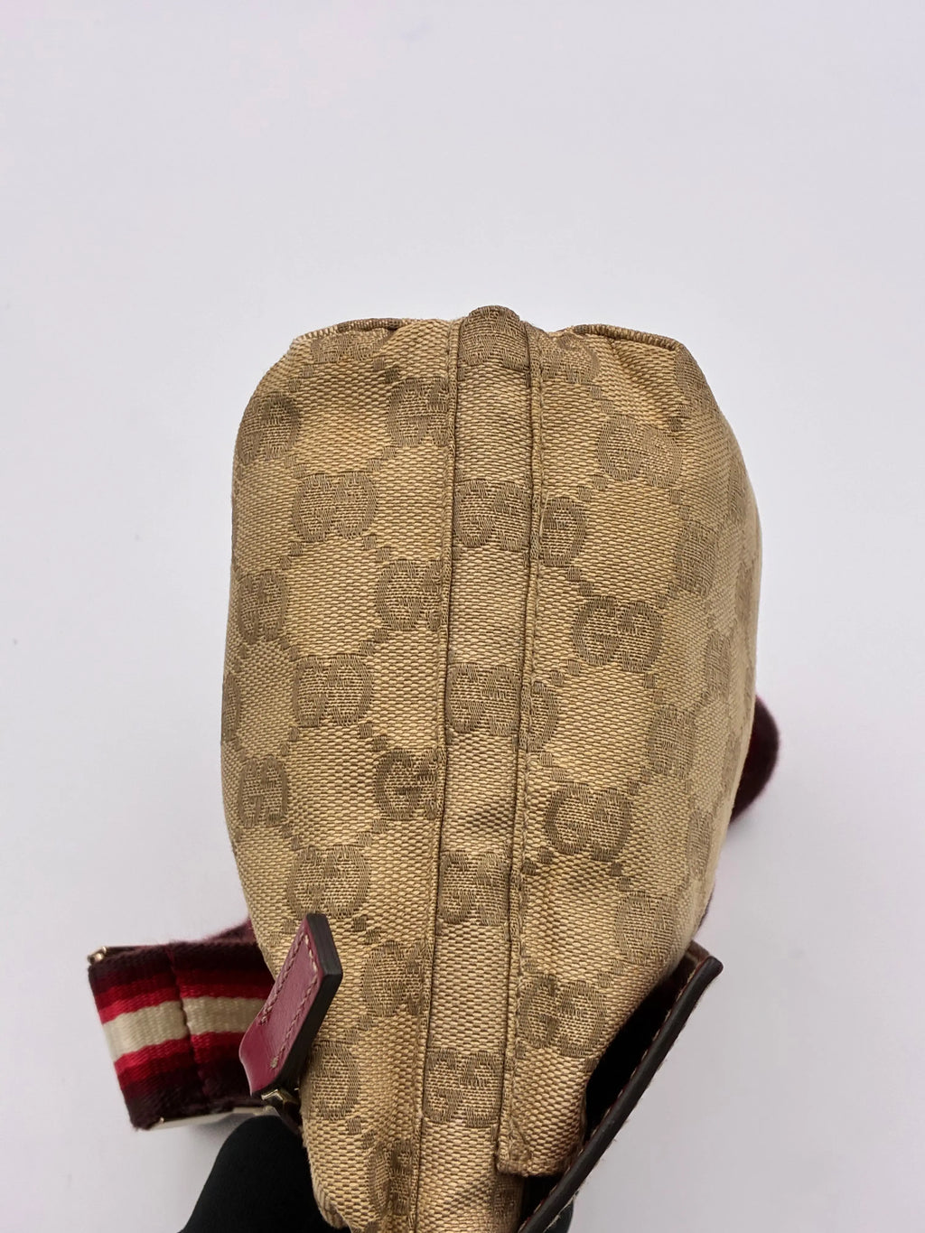 Preloved | Gucci GG Monogram Bæltetaske i Bordeaux Canvas Gucci