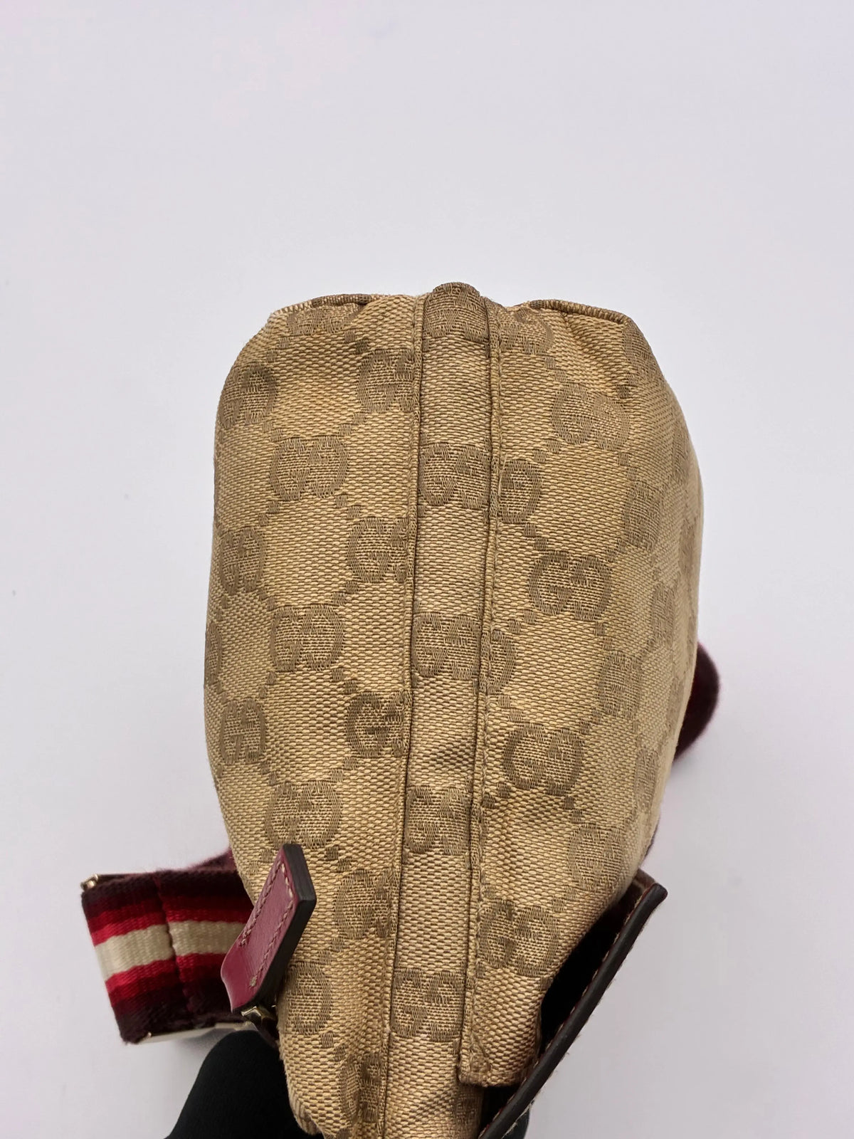 Preloved | Gucci GG Monogram Bæltetaske i Bordeaux Canvas Gucci
