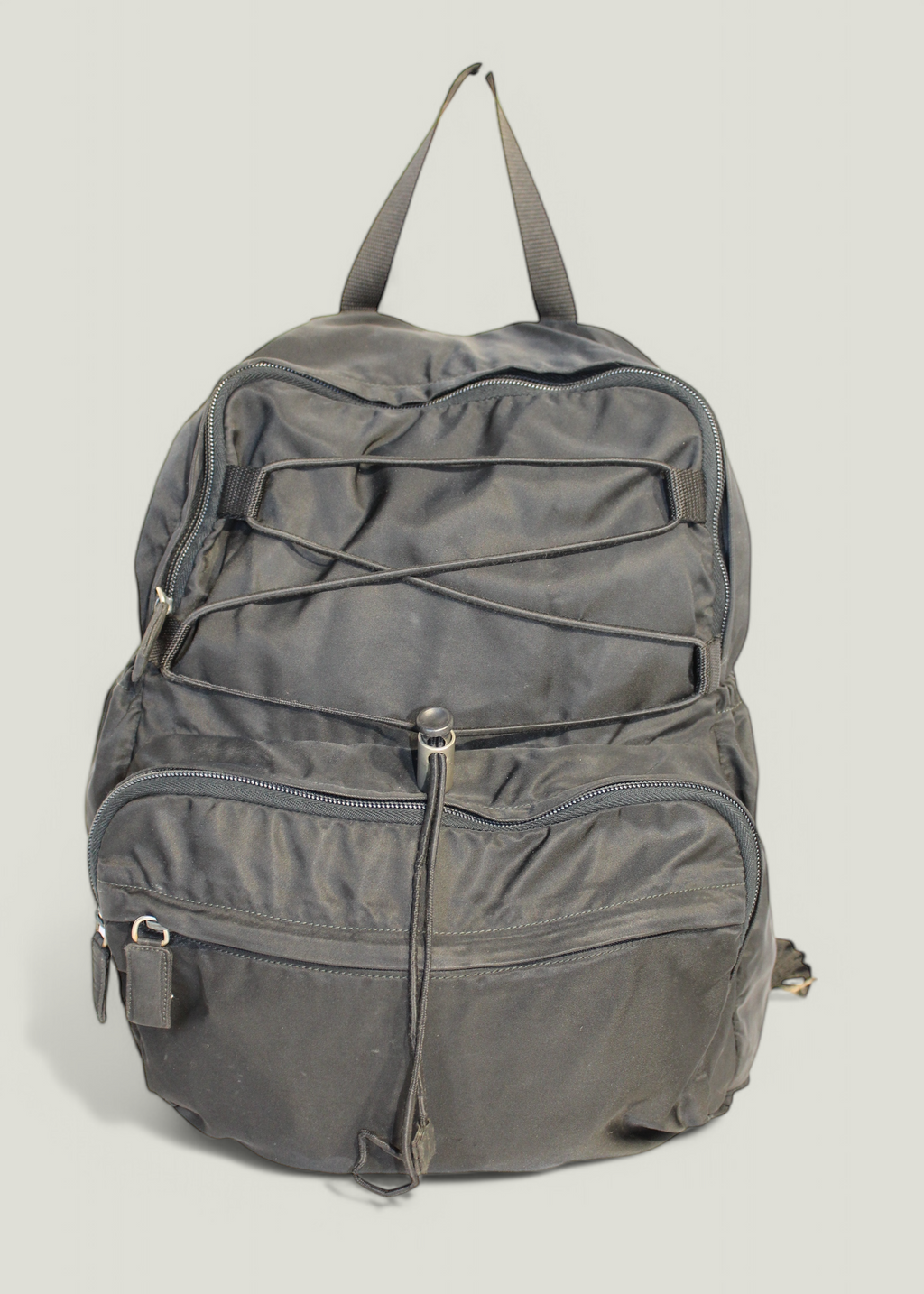 Preloved | Prada Nylon Rygsæk med Originalt Garantikort - Til skole-, studie eller rejsetaske