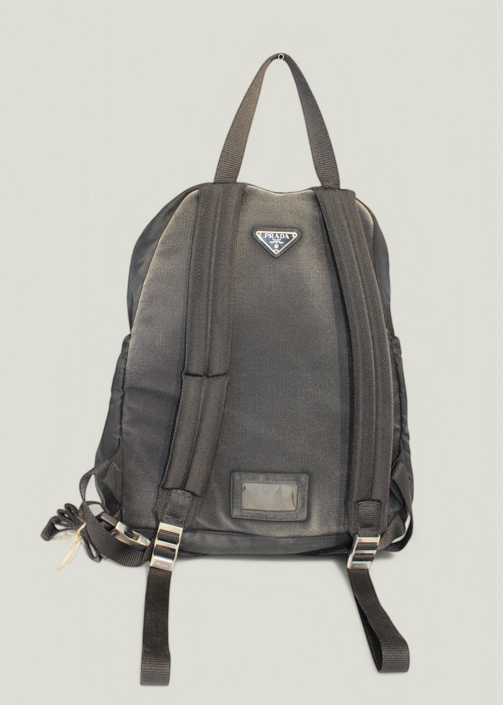 Preloved | Prada Nylon Rygsæk med Originalt Garantikort - Til skole-, studie eller rejsetaske