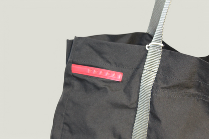 Preloved | PRADA Sport Totebag i Sort Nylon med Grå Remme