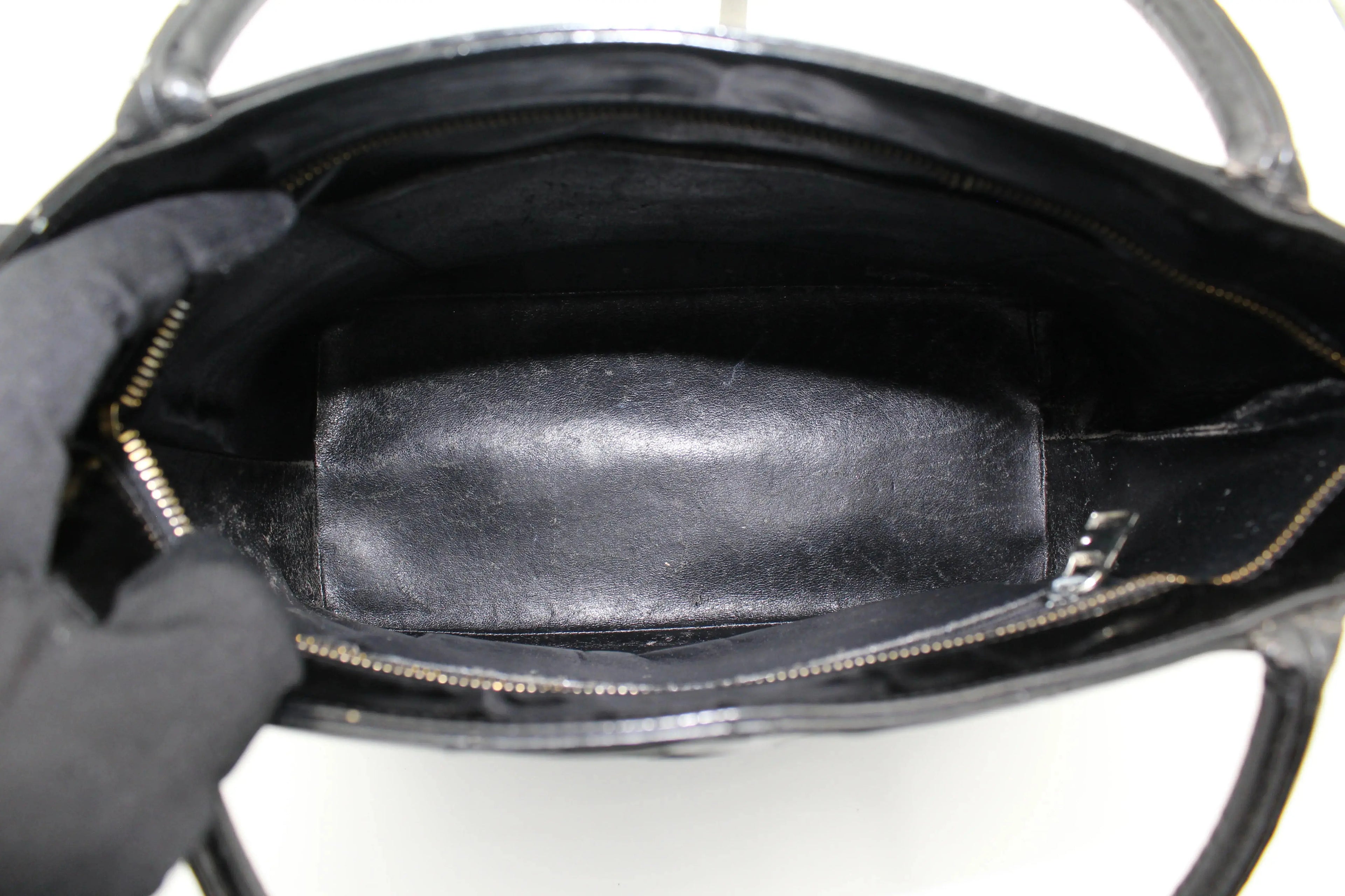 Preloved | Chanel Matelasse Coco Mark Reissue Totebag i Sort Enamel Læder Chanel