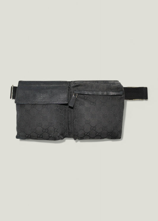 Preloved | GUCCI GG Canvas Bæltetaske i Sort 775
