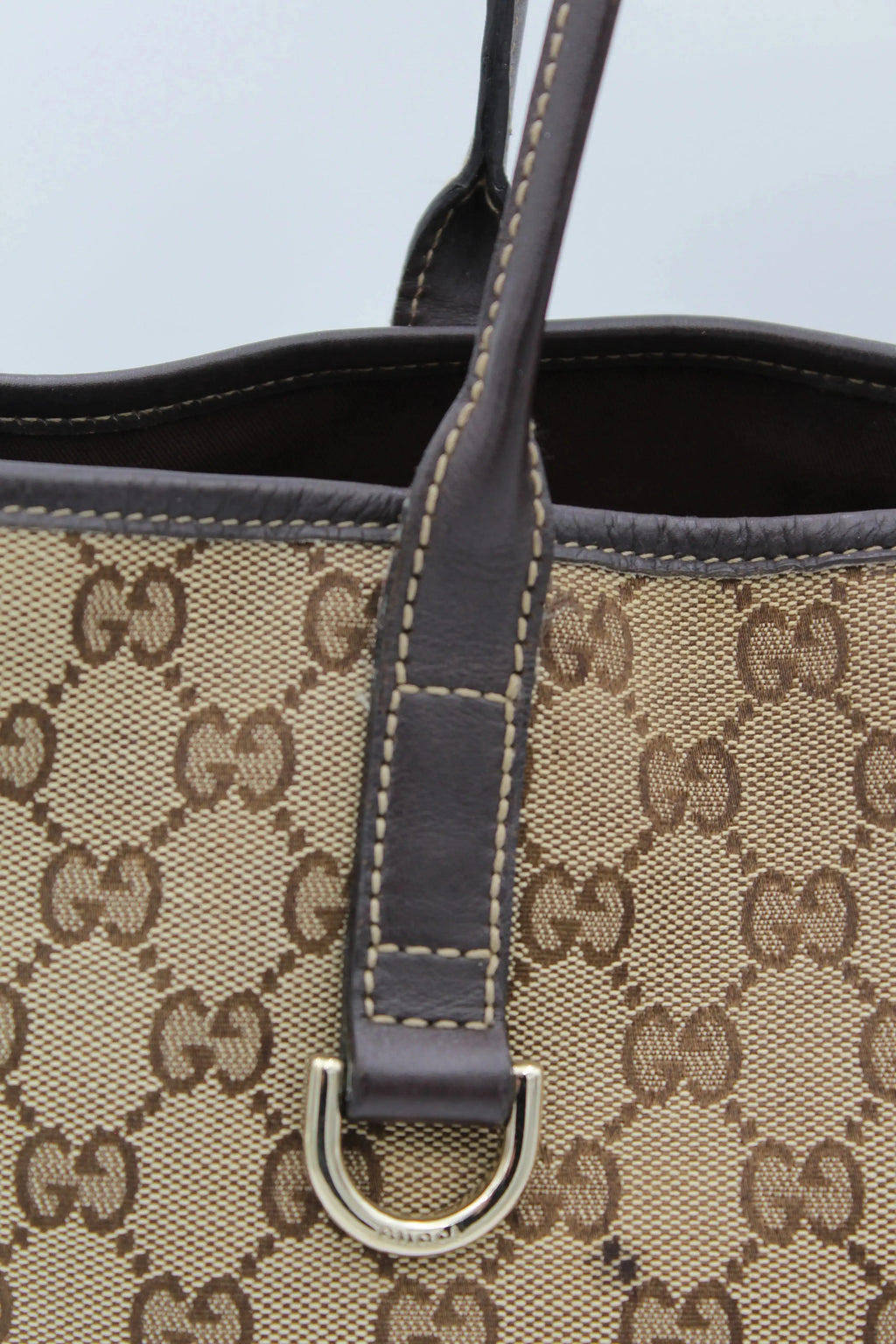 Preloved | Gucci GG Monogram Totebag i Brun med Guld Hardware Gucci