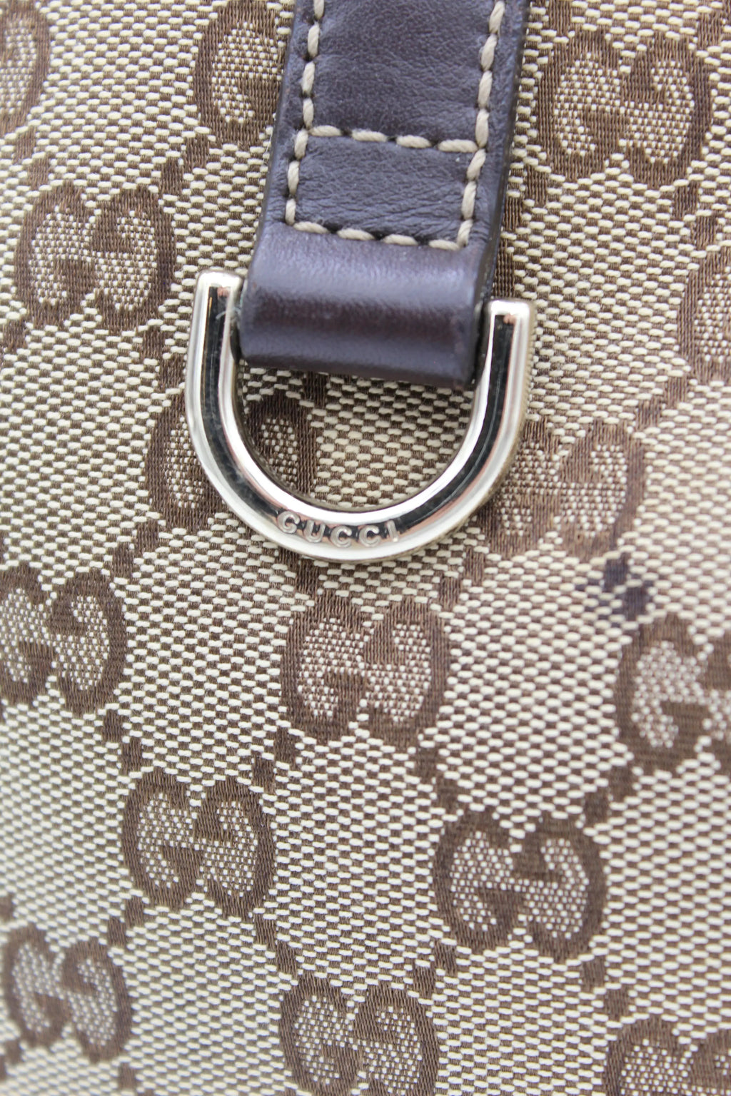 Preloved | Gucci GG Monogram Totebag i Brun med Guld Hardware Gucci