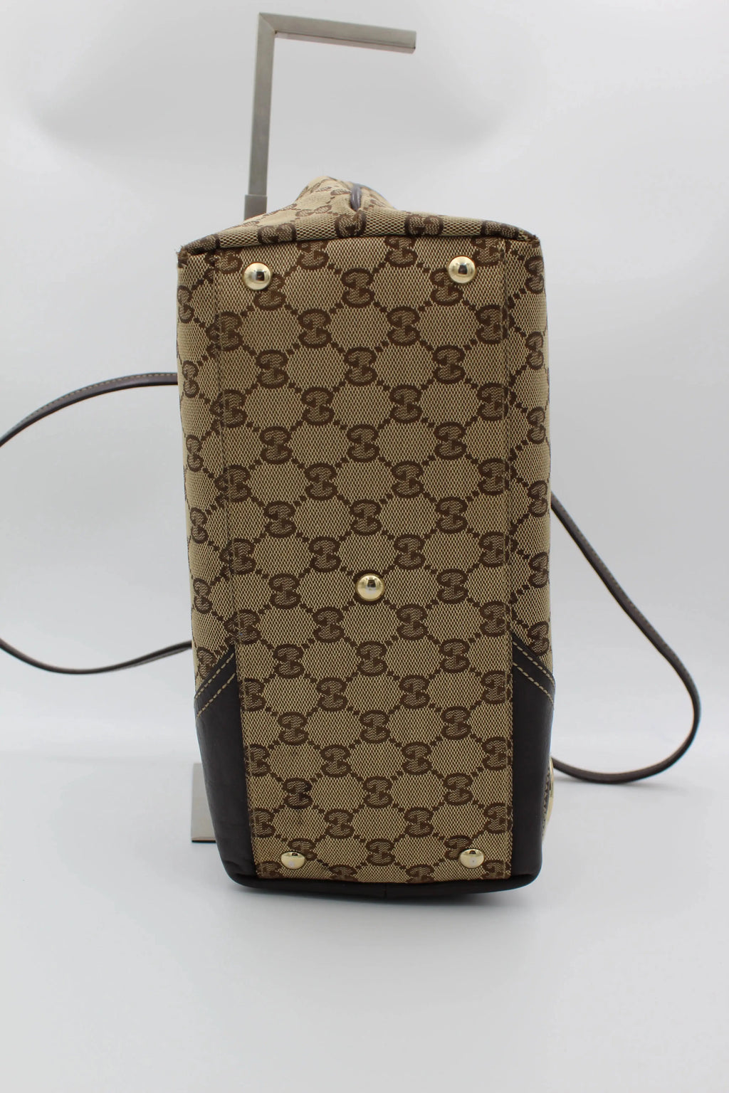 Preloved | Gucci GG Monogram Totebag i Brun med Guld Hardware Gucci