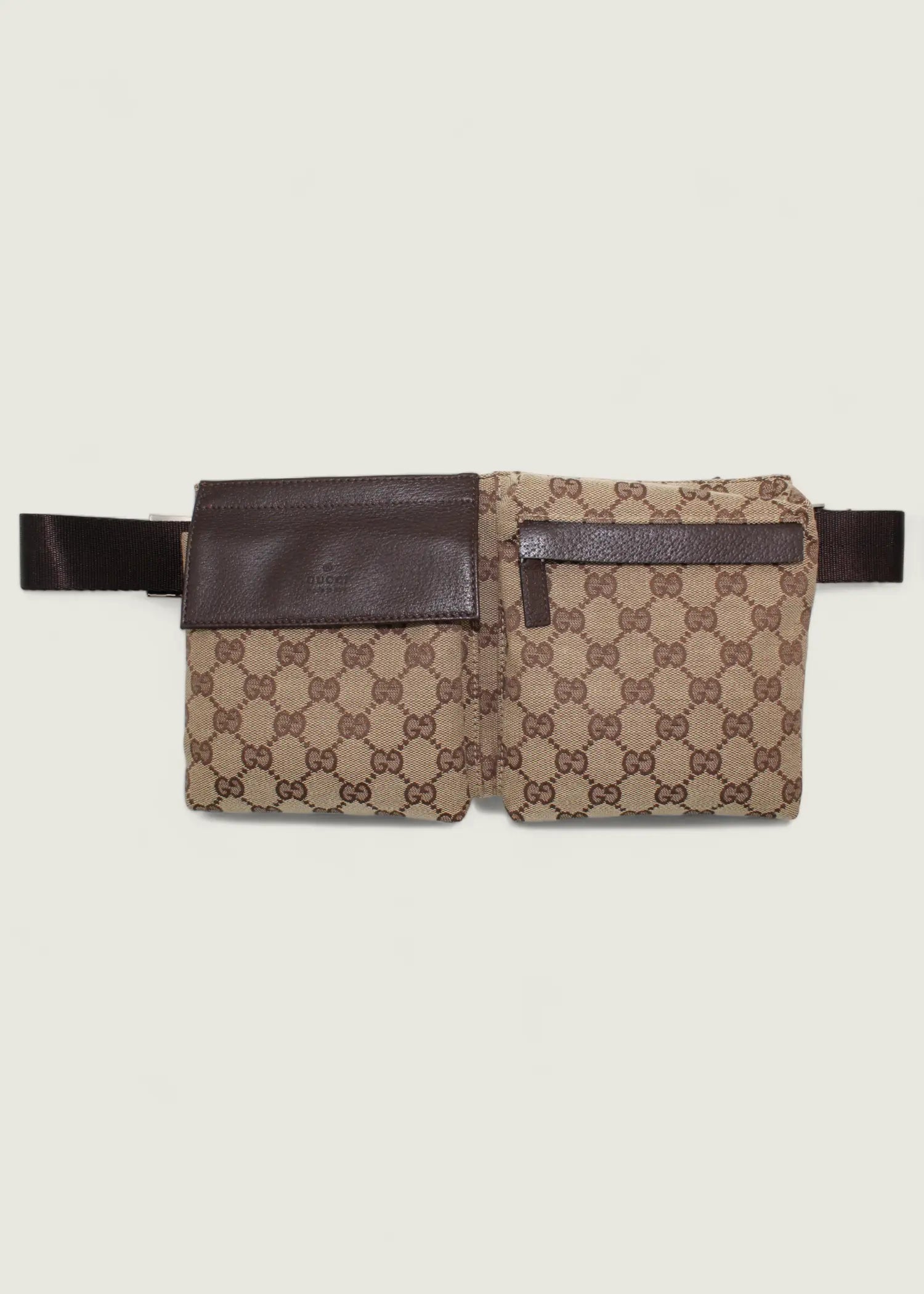 Preloved | Gucci Monogram Bæltetaske i GG Canvas med Brun Læder Gucci