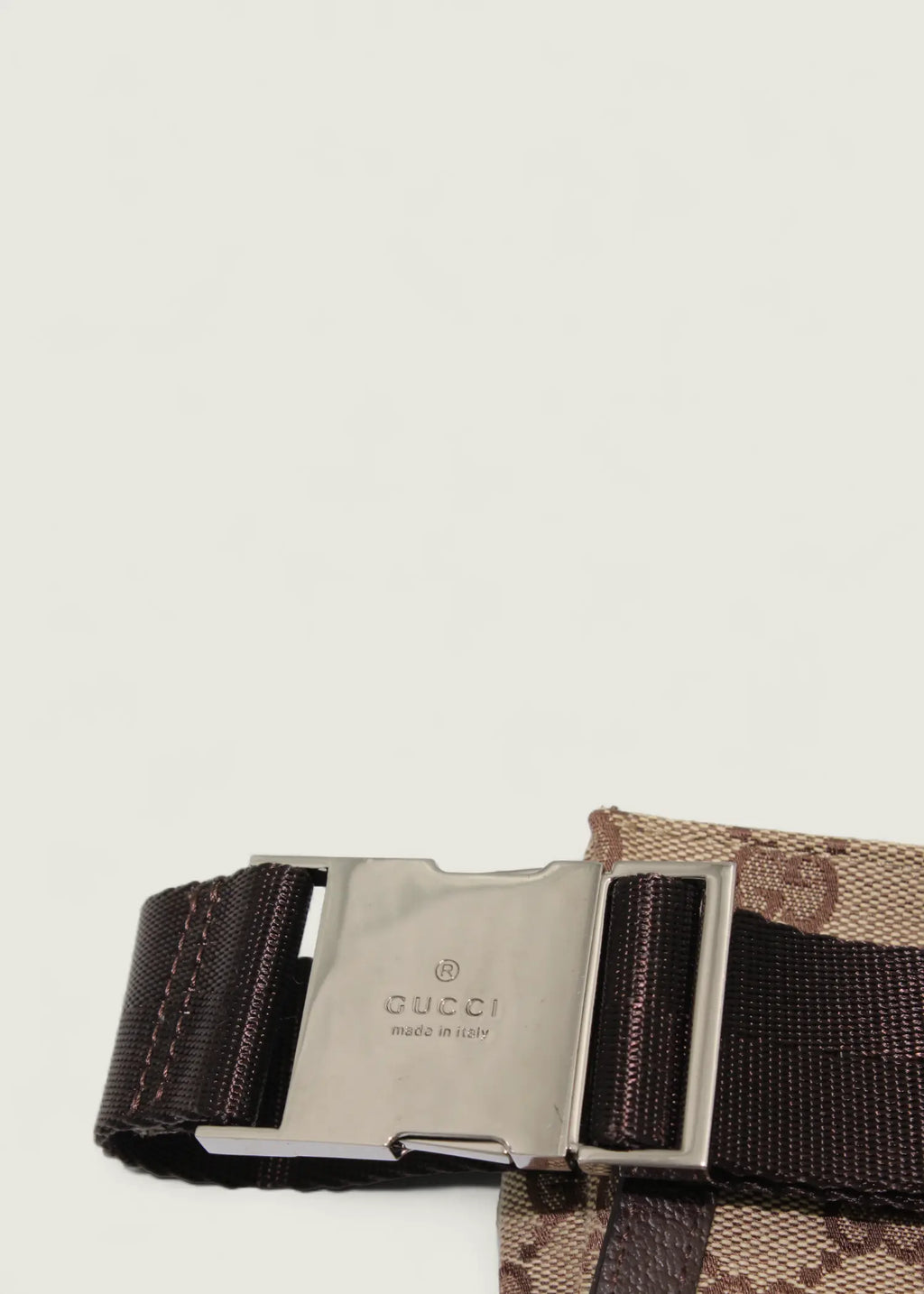 Preloved | Gucci Monogram Bæltetaske i GG Canvas med Brun Læder Gucci