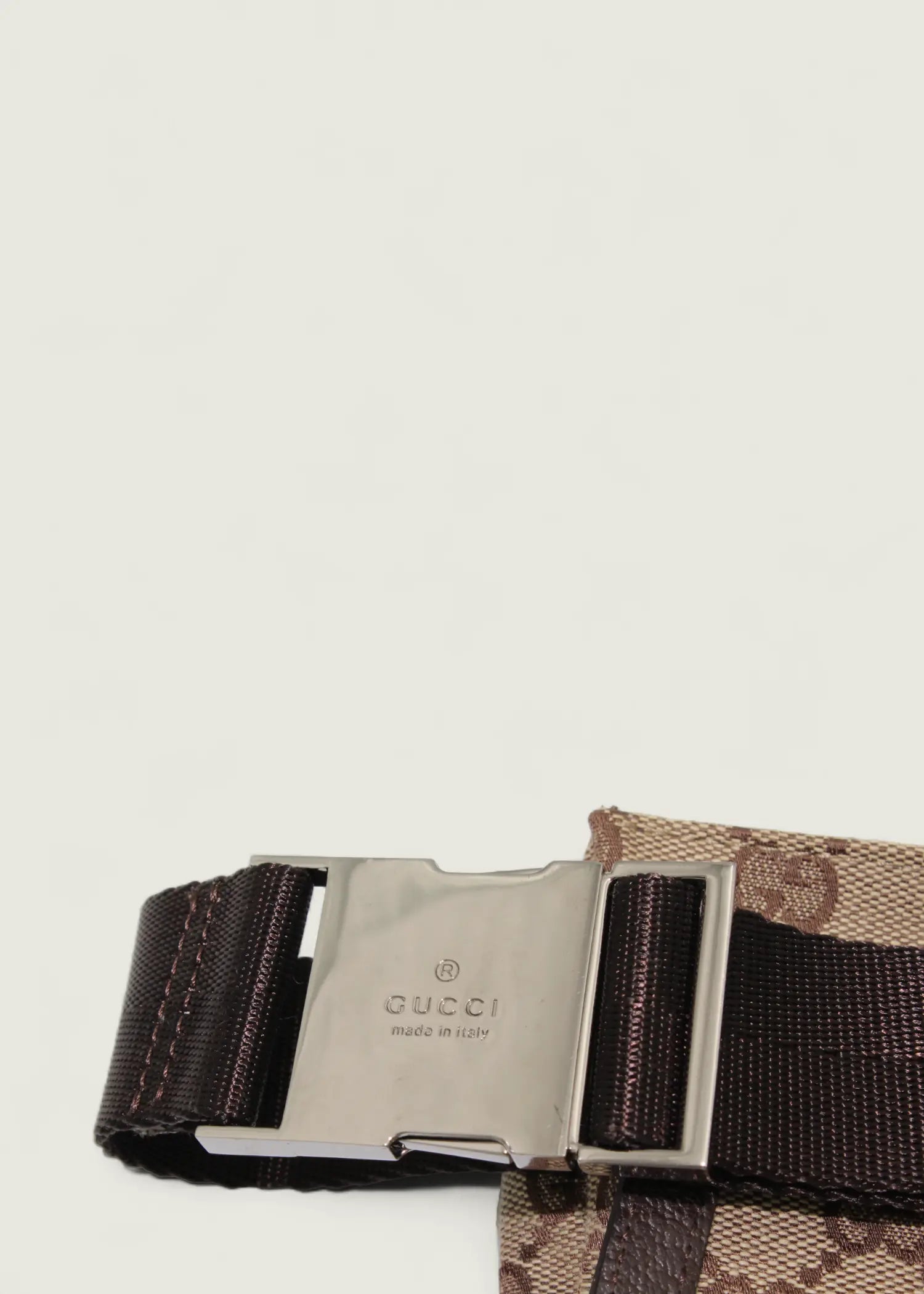 Preloved | Gucci Monogram Bæltetaske i GG Canvas med Brun Læder Gucci