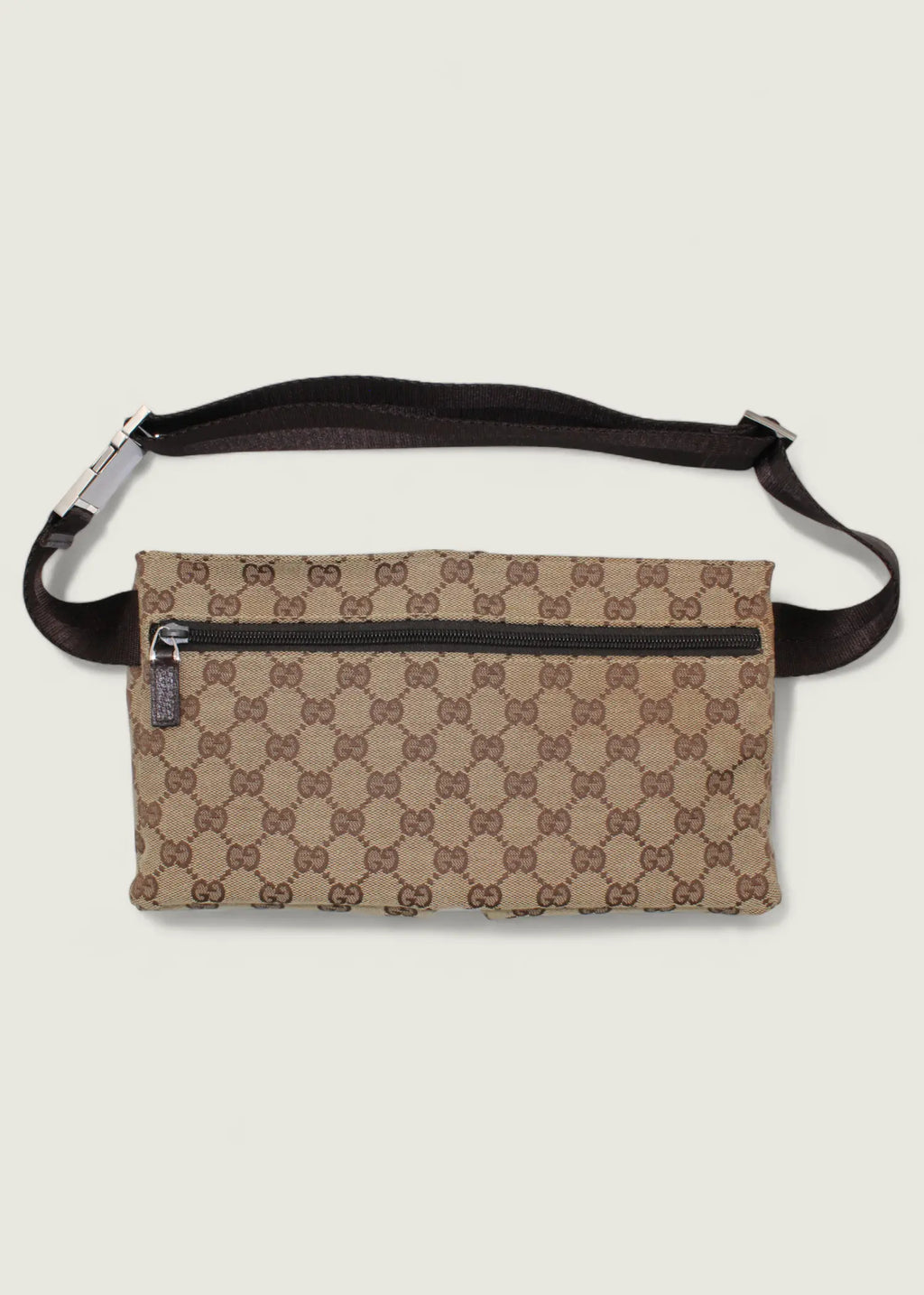 Preloved | Gucci Monogram Bæltetaske i GG Canvas med Brun Læder Gucci