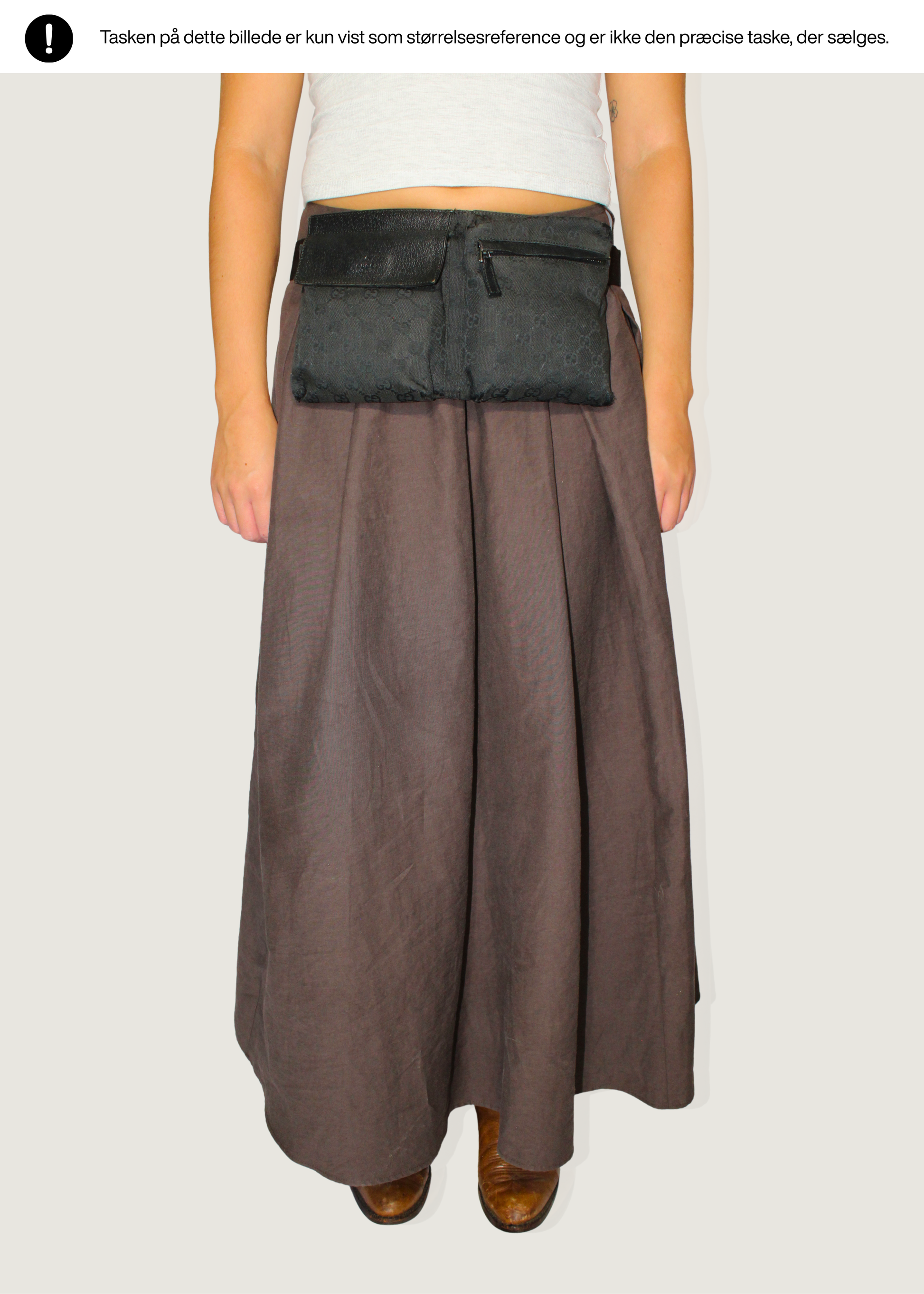 Preloved | Gucci Monogram Bæltetaske i GG Canvas med Sort Læder