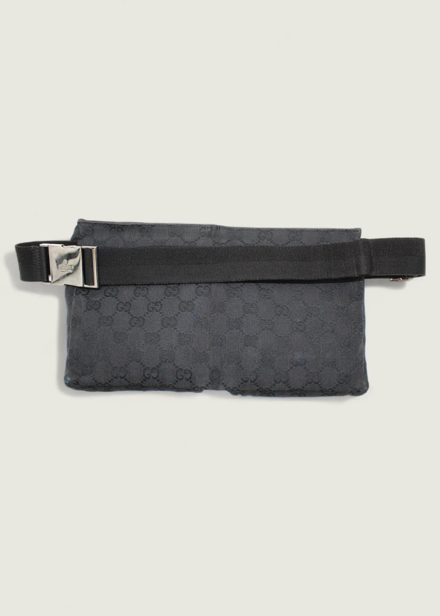 Preloved | Gucci Monogram Bæltetaske i GG Canvas med Sort Læder Gucci